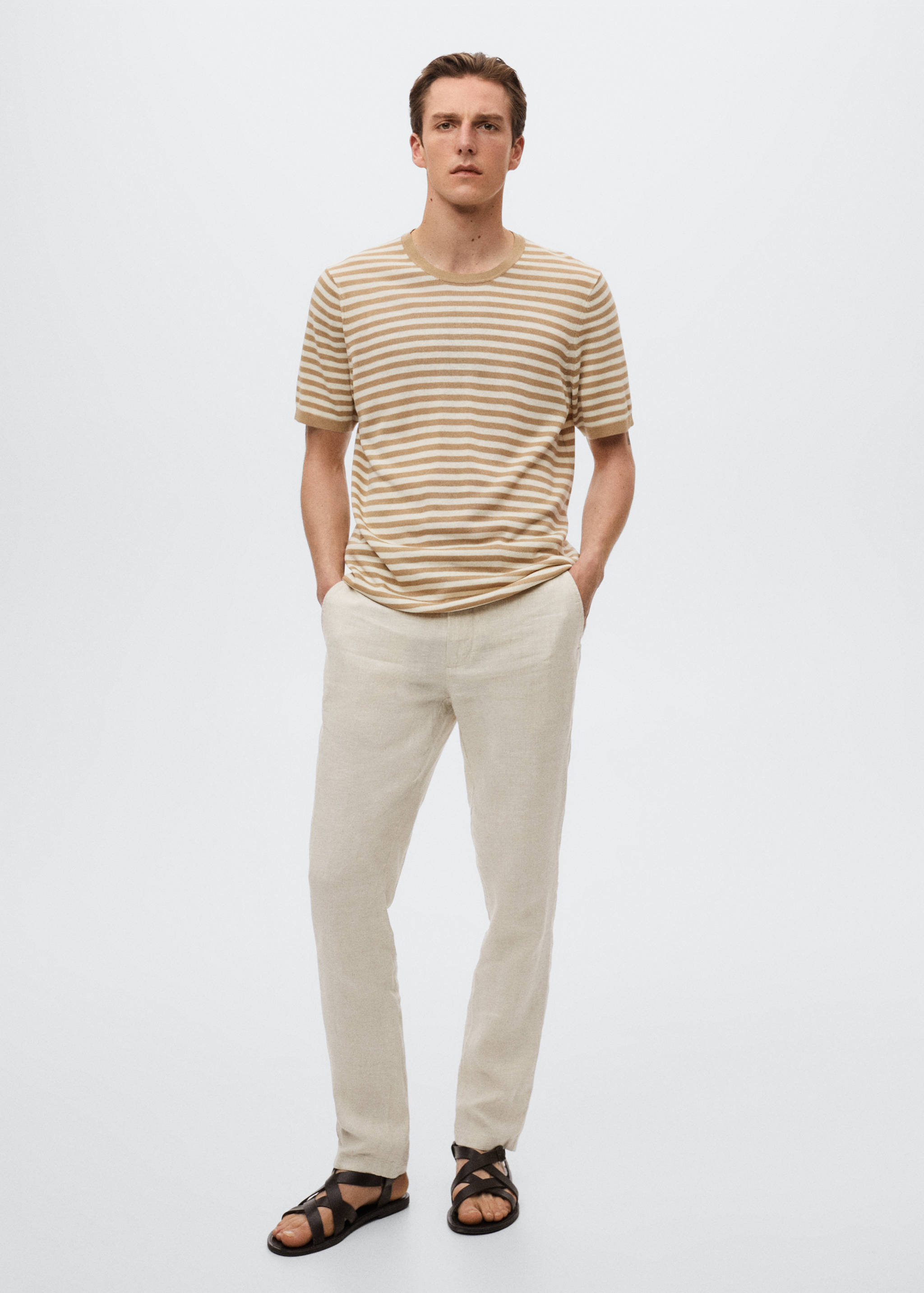 Slim fit linen trousers - General plane
