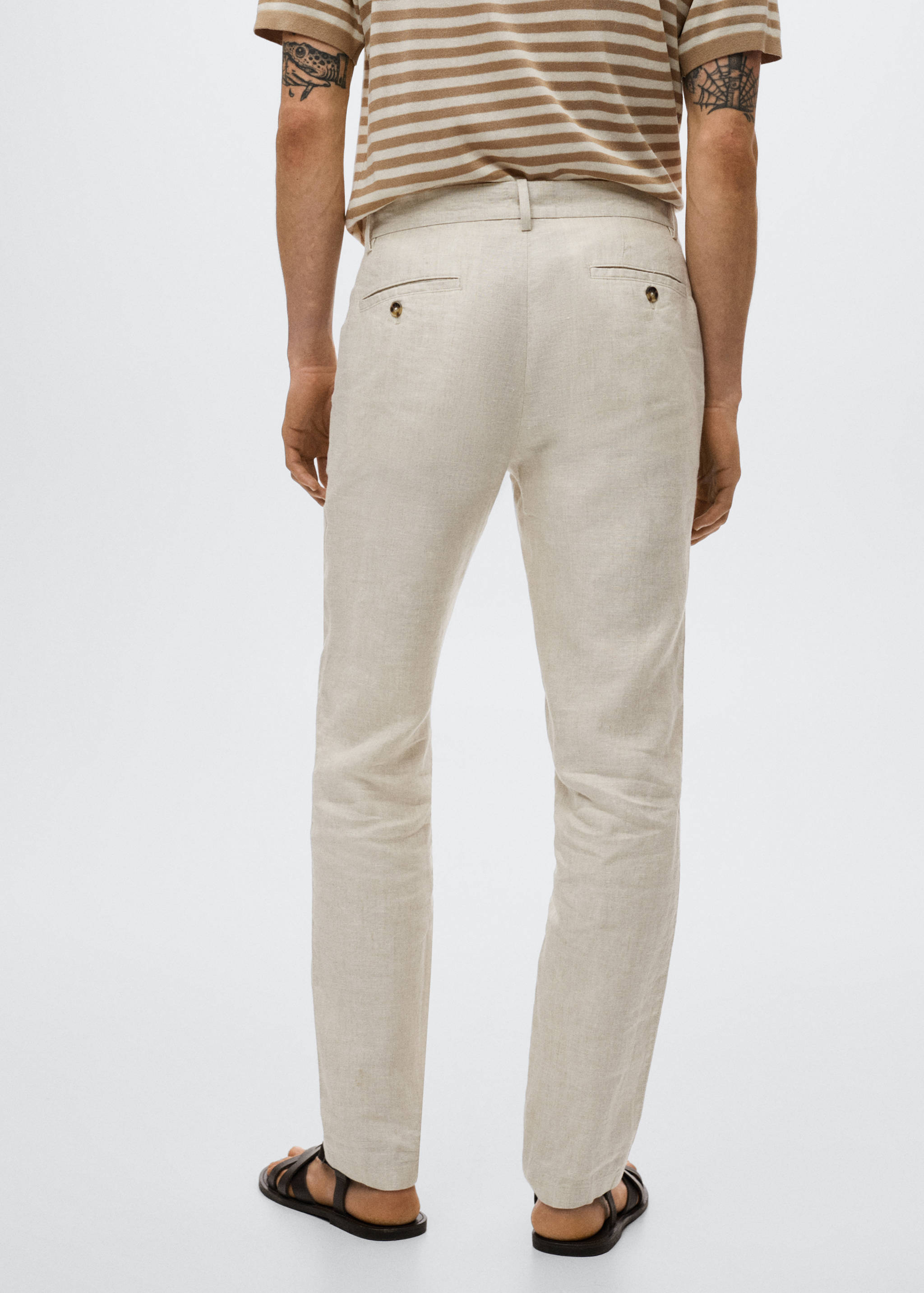 Slim fit linen trousers - Reverse of the article