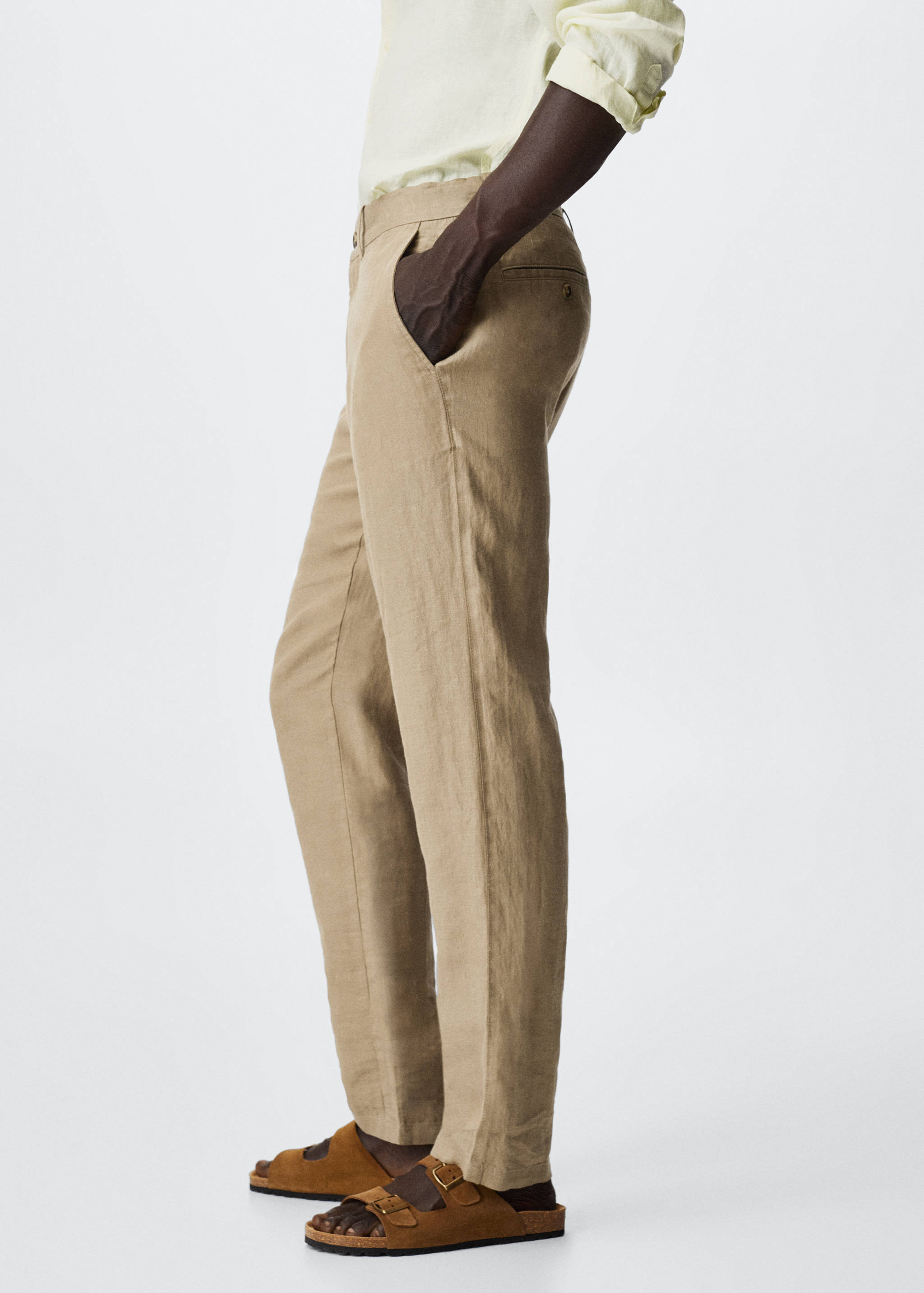 Slim fit linen trousers - Details of the article 2