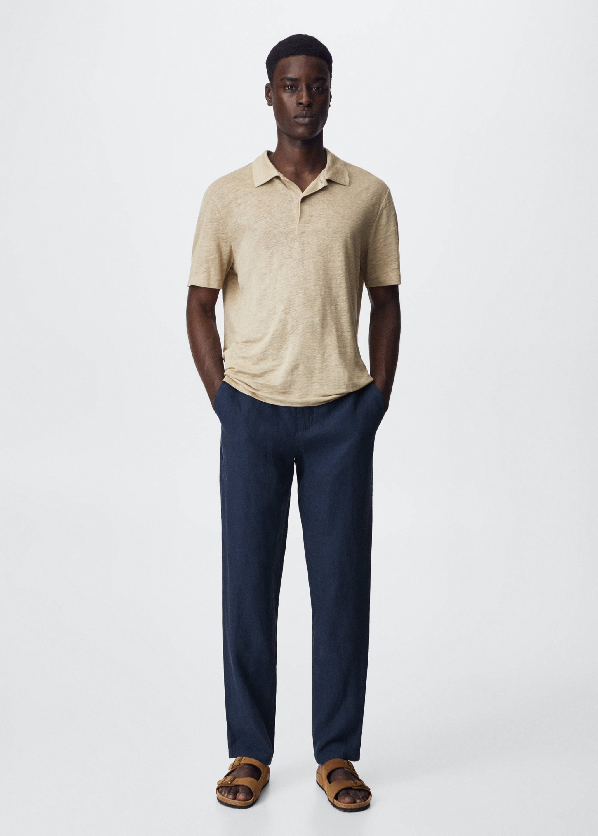 Slim fit linen trousers - General plane