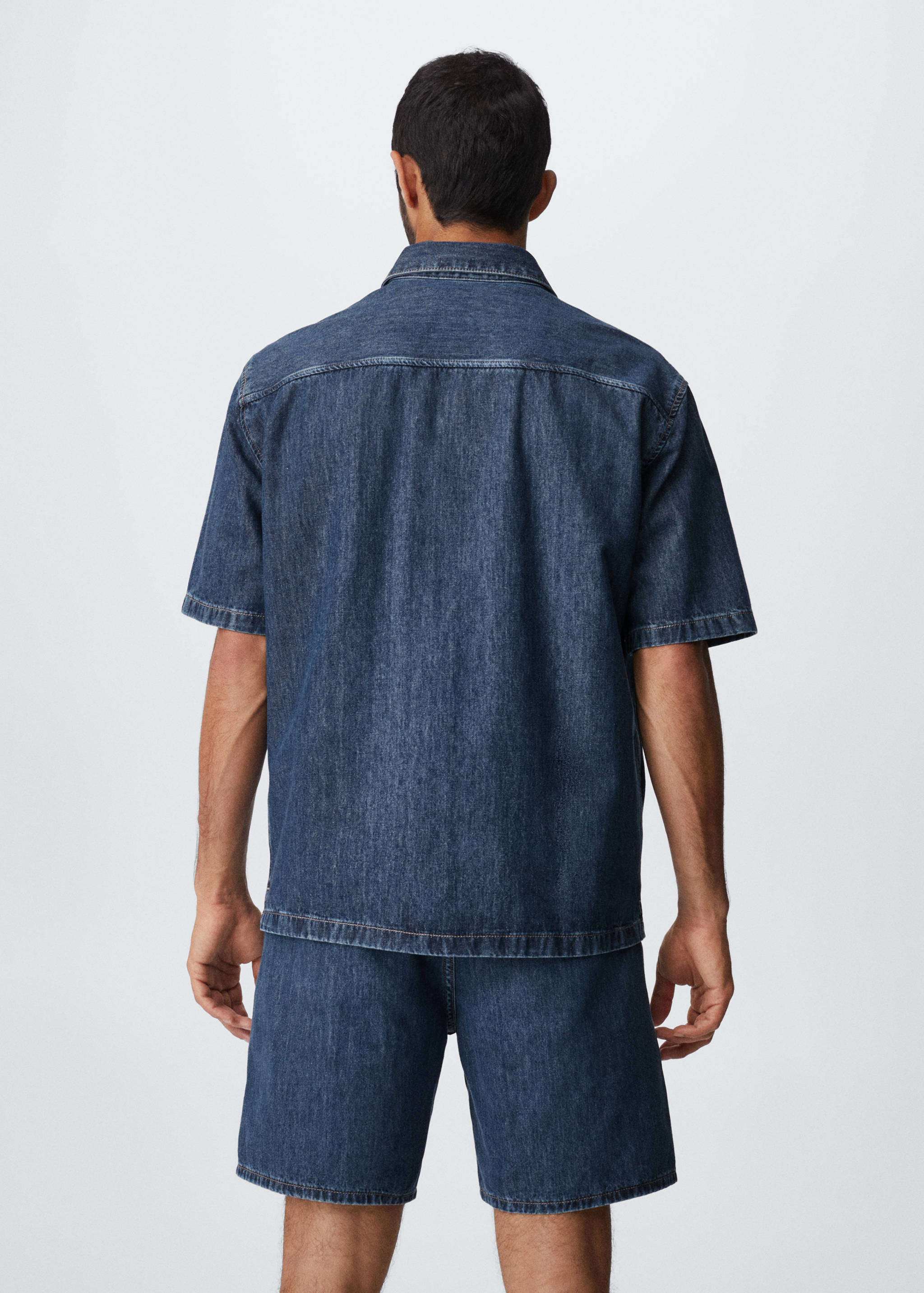 Camisa denim manga corta - Reverso del artículo