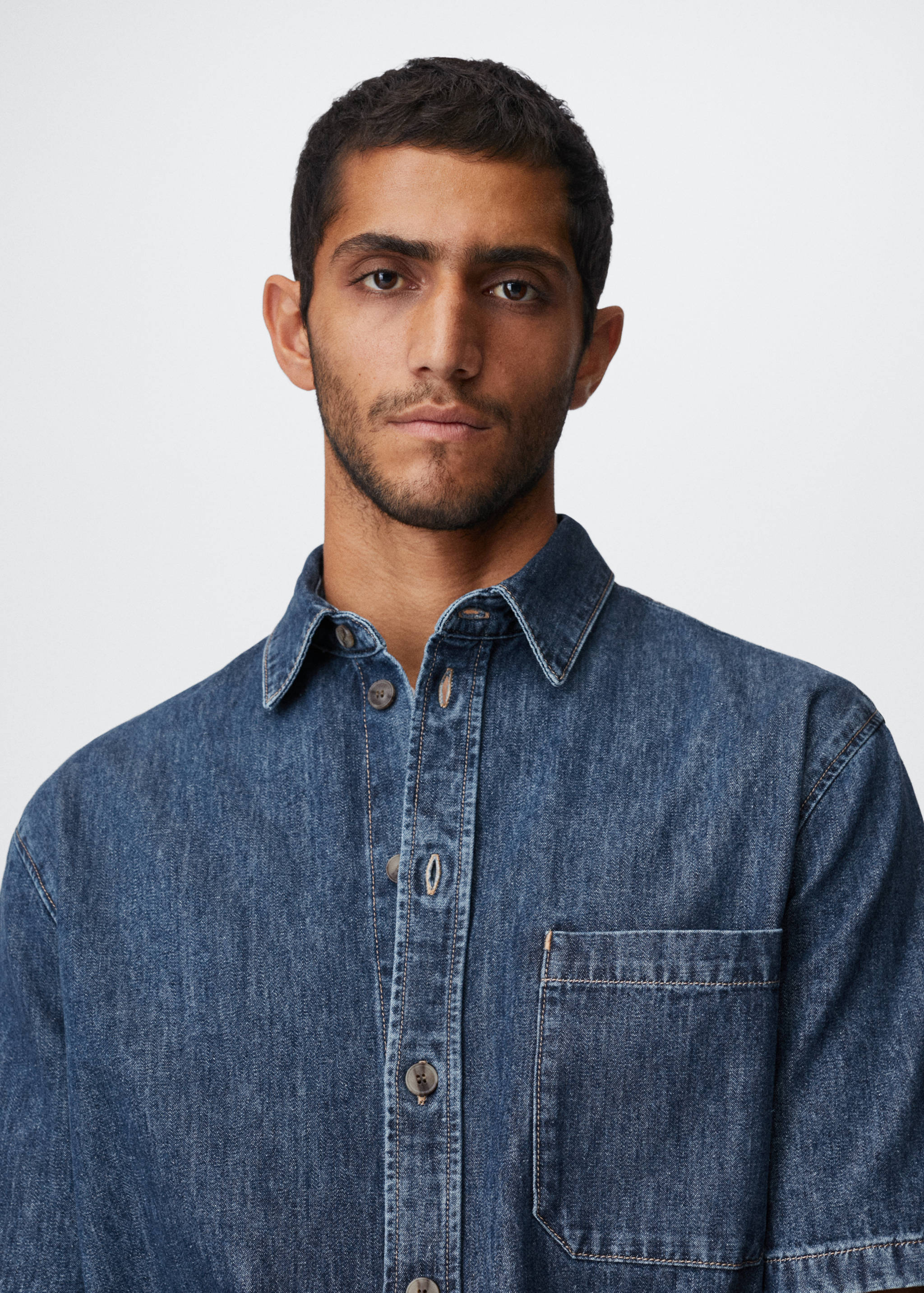 Camisa denim manga corta - Detalle del artículo 1