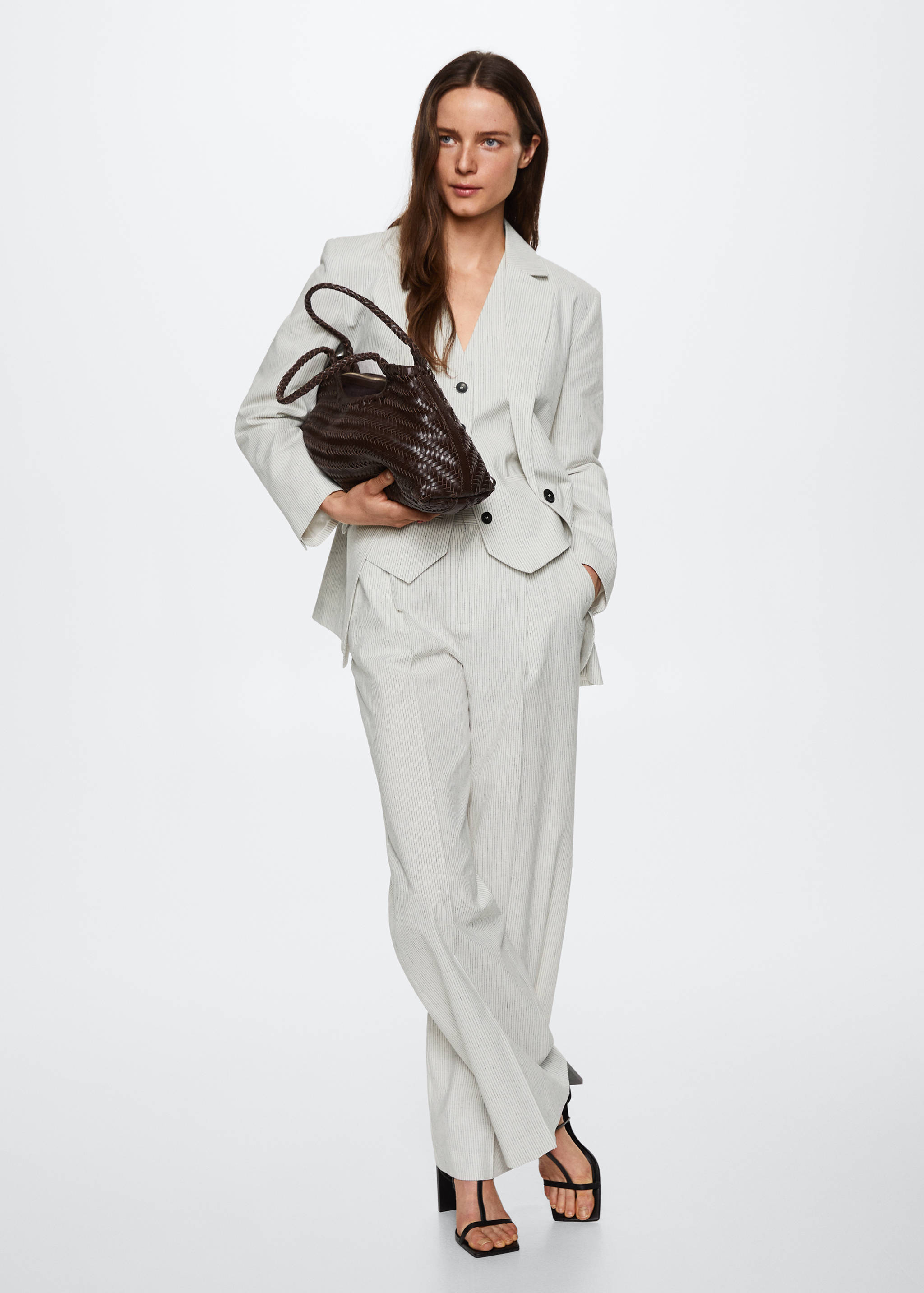 Striped suit blazer - General plane