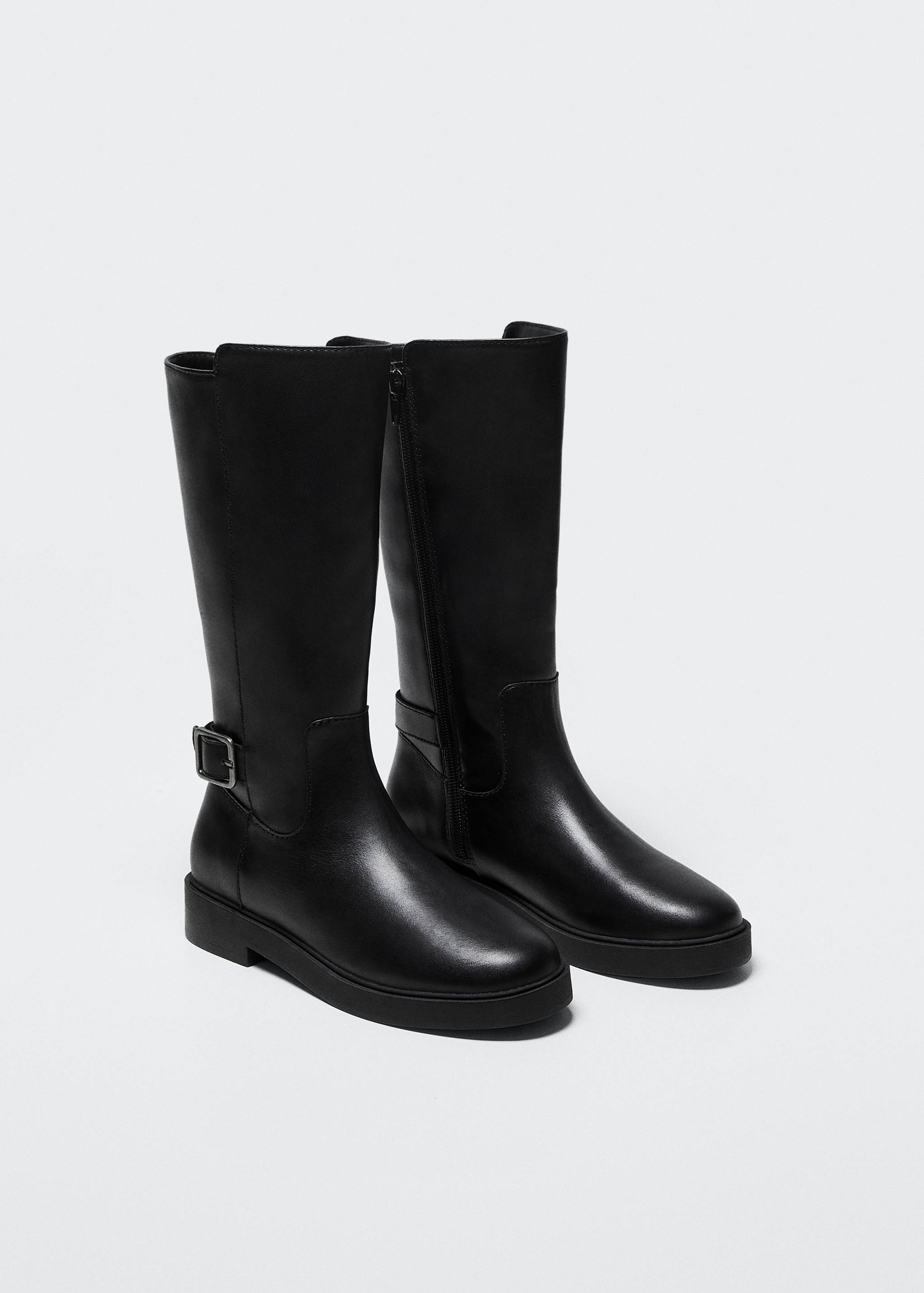 Leather boots with tall leg - Medium plane
