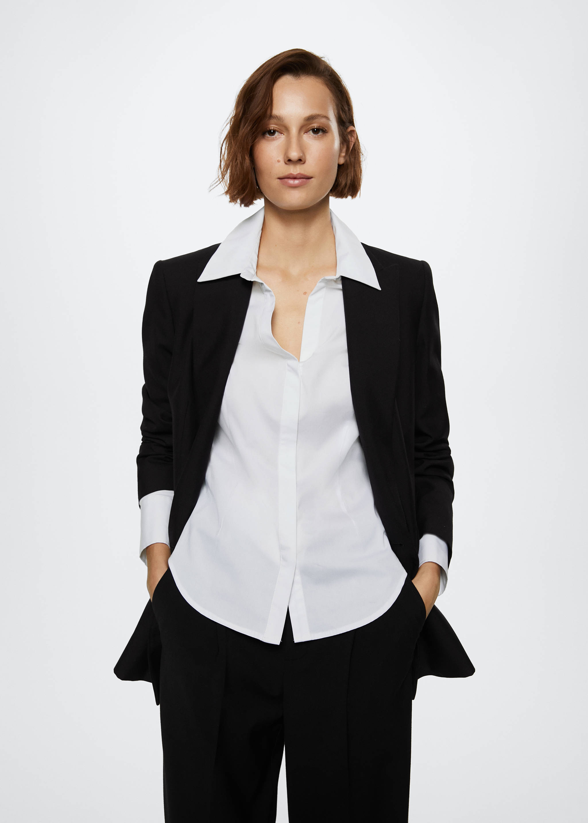 Essential cotton-blend shirt - Medium plane