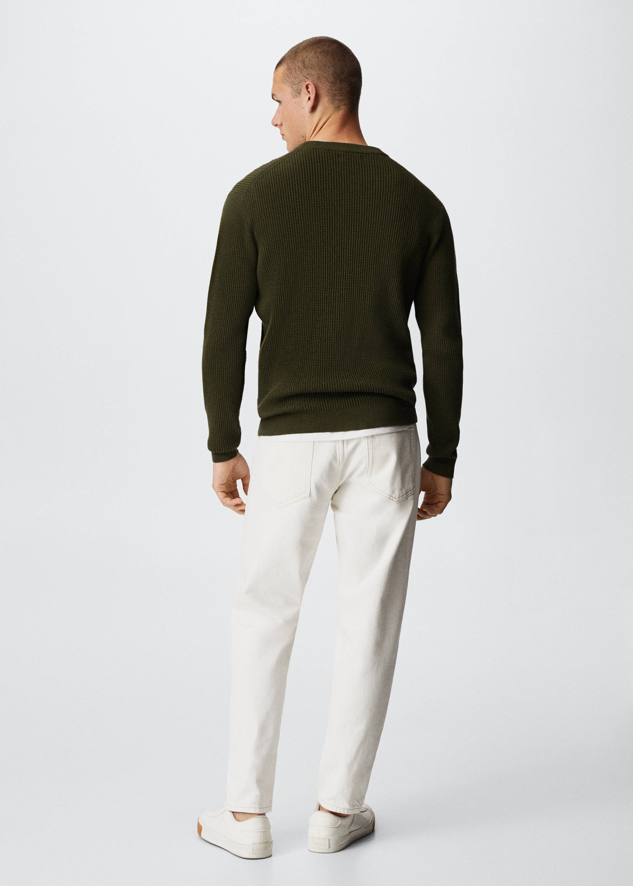 Structured cotton sweater - Reverse of the article