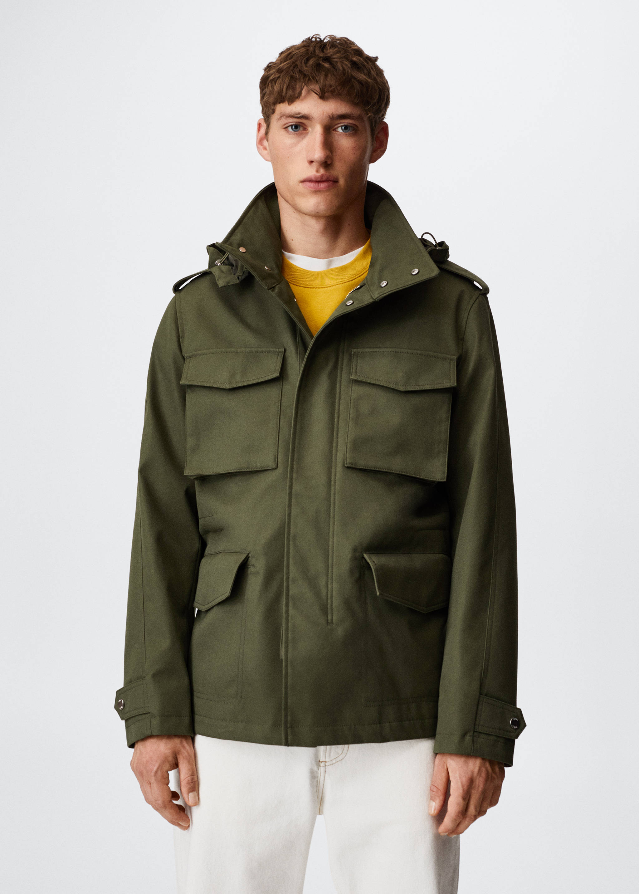 Blouson coton poches - Plan moyen