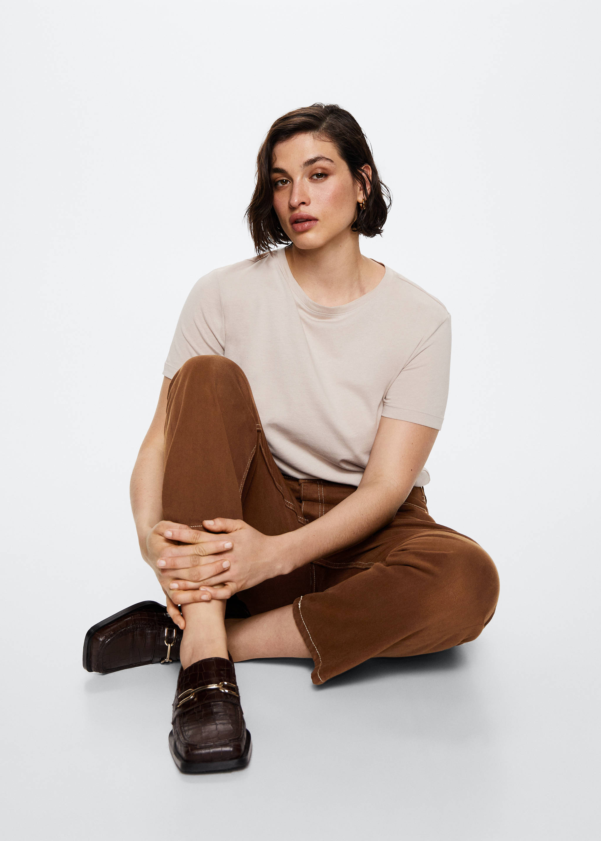 Jeans rectos tiro alto crop - Detalle del artículo 4