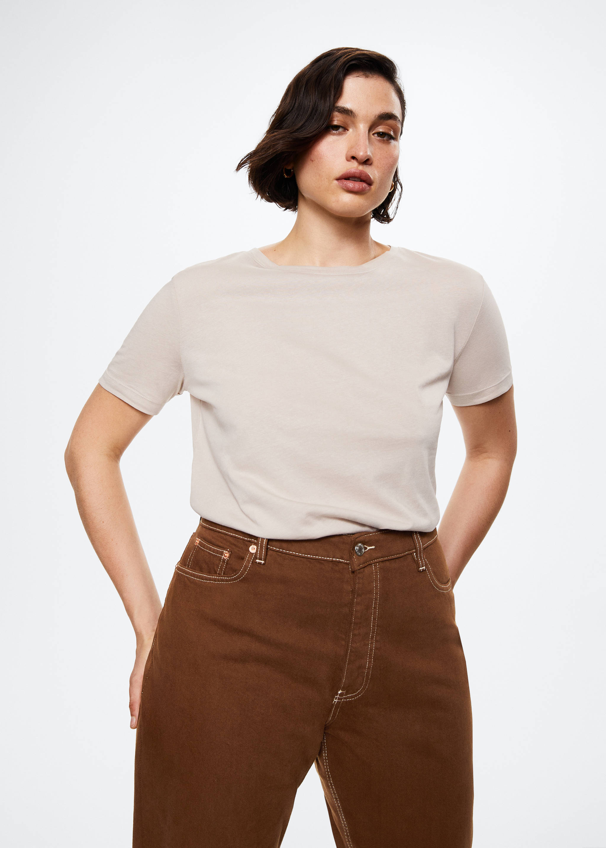 Jeans rectos tiro alto crop - Detalle del artículo 5