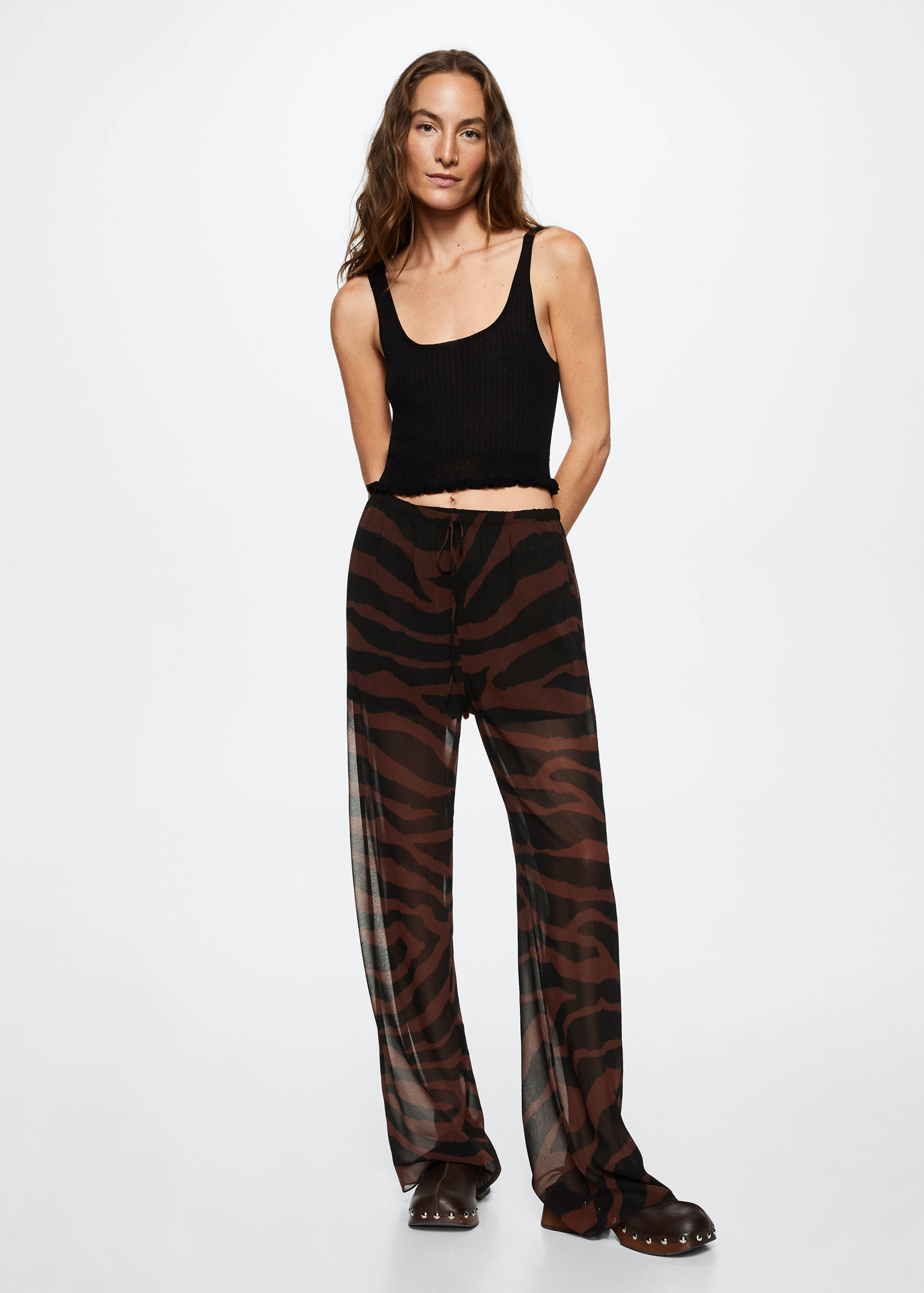 Gerade Hose mit Animal-Print - Allgemeine Ansicht