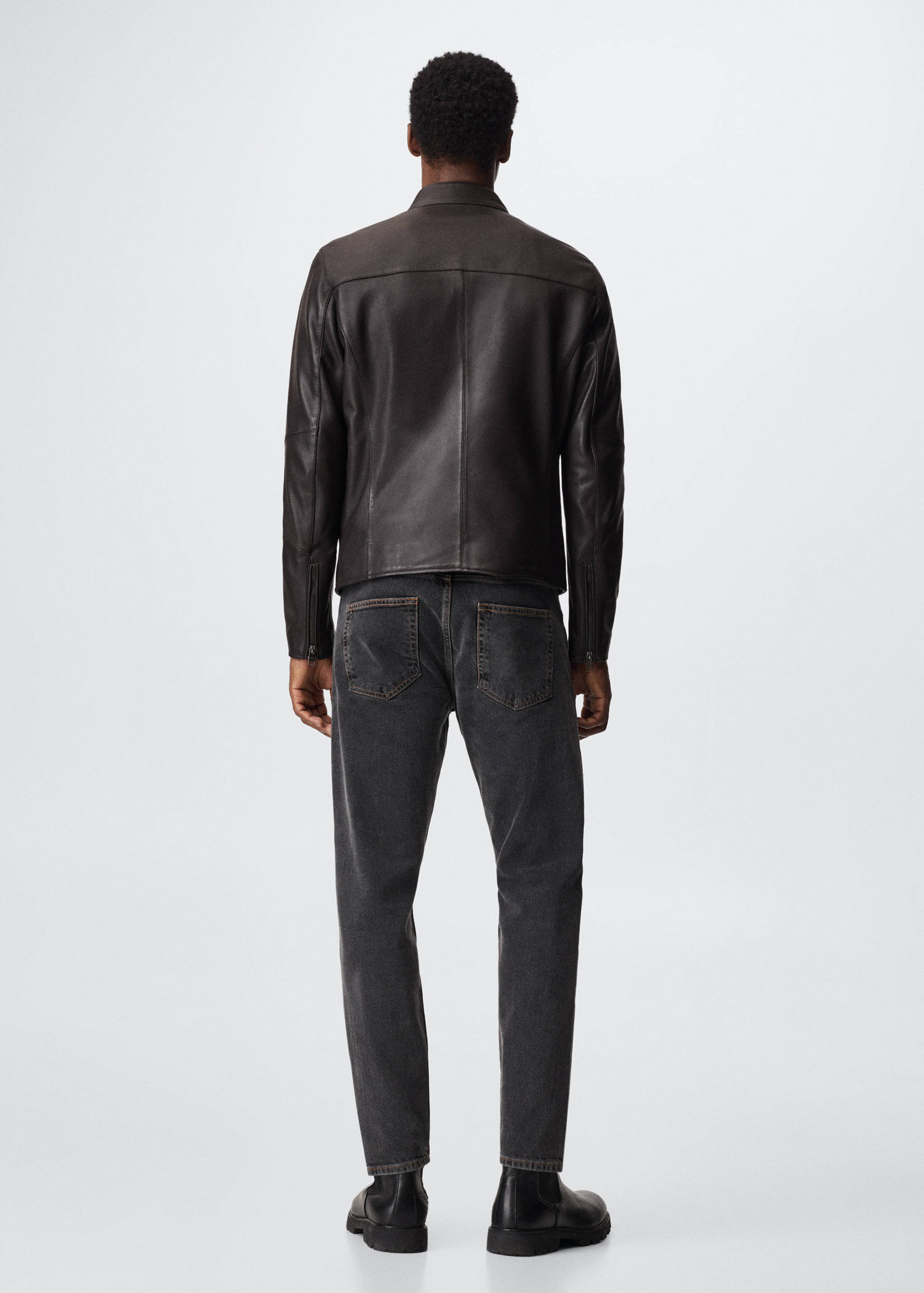 Cazadora biker piel - Reverso del artículo