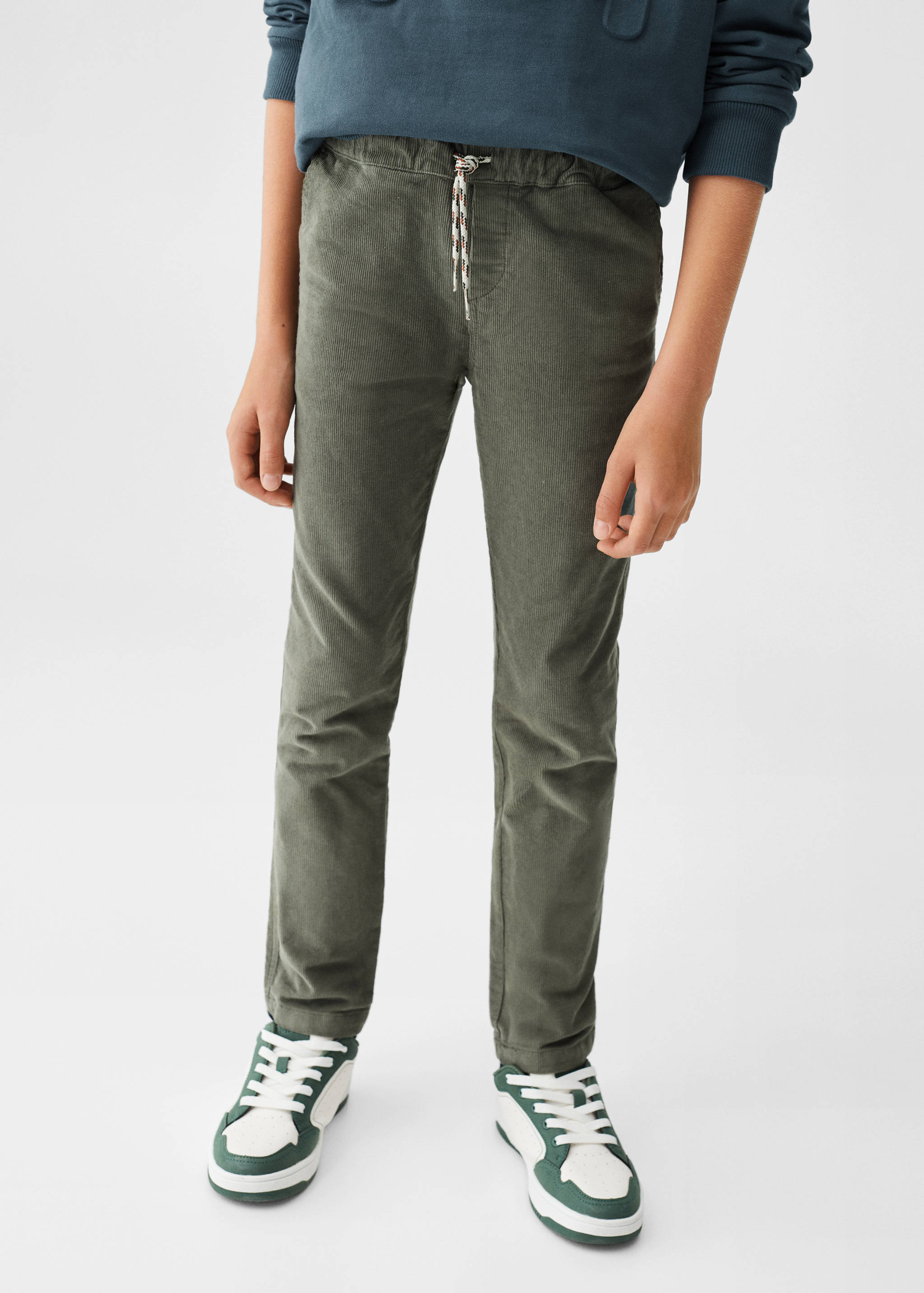 Corduroy straight trousers - Details of the article 3