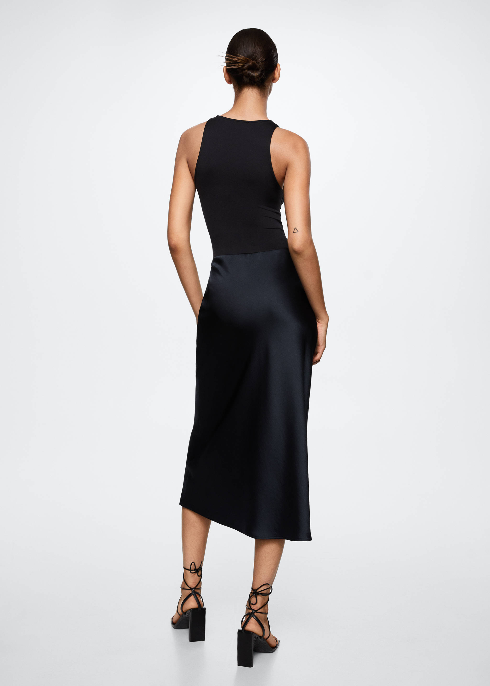 Midi satin skirt - Reverse of the article