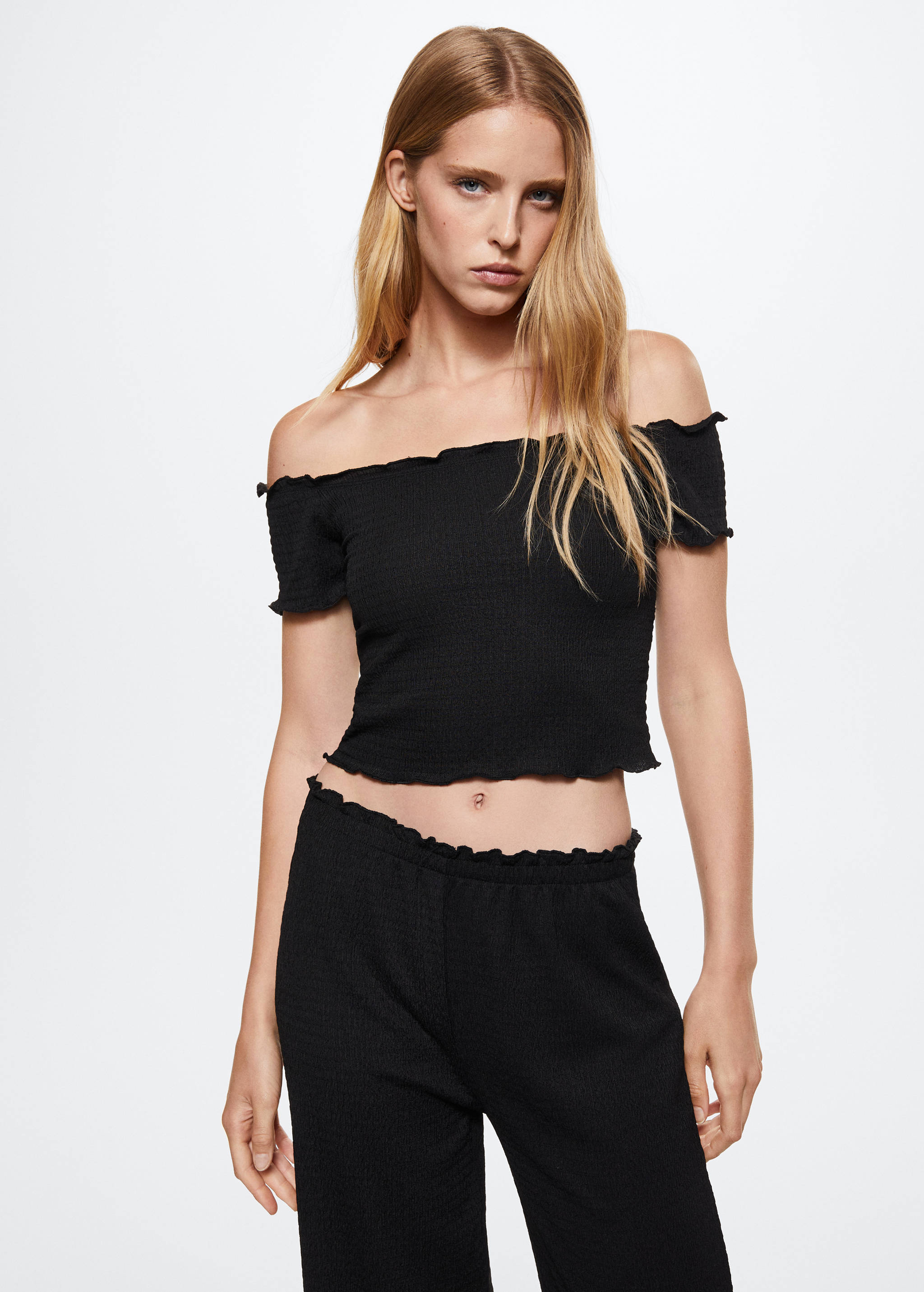 Crop top texturé - Plan moyen