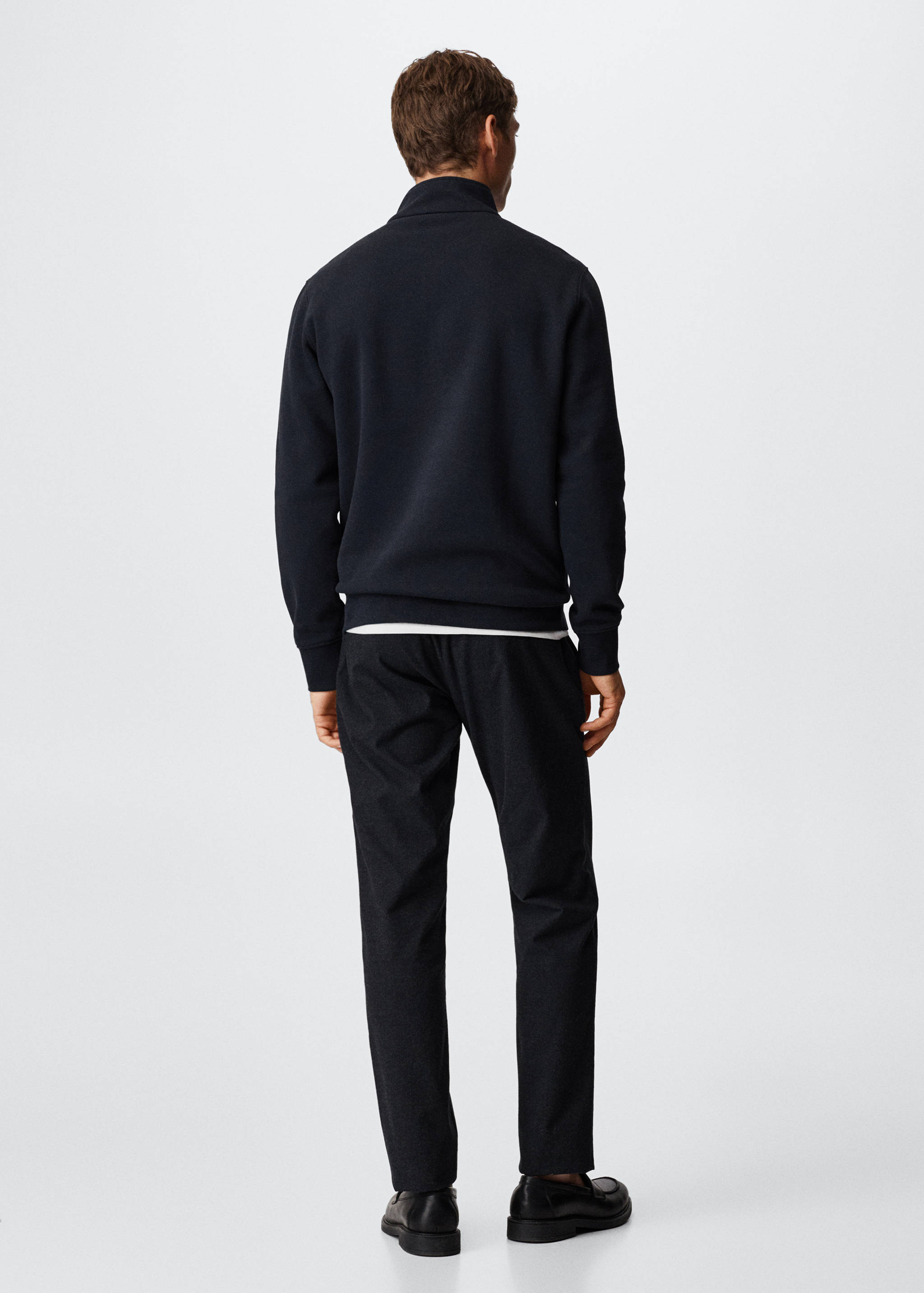 Cotton sweatshirt with zip neck - Reverse of the article