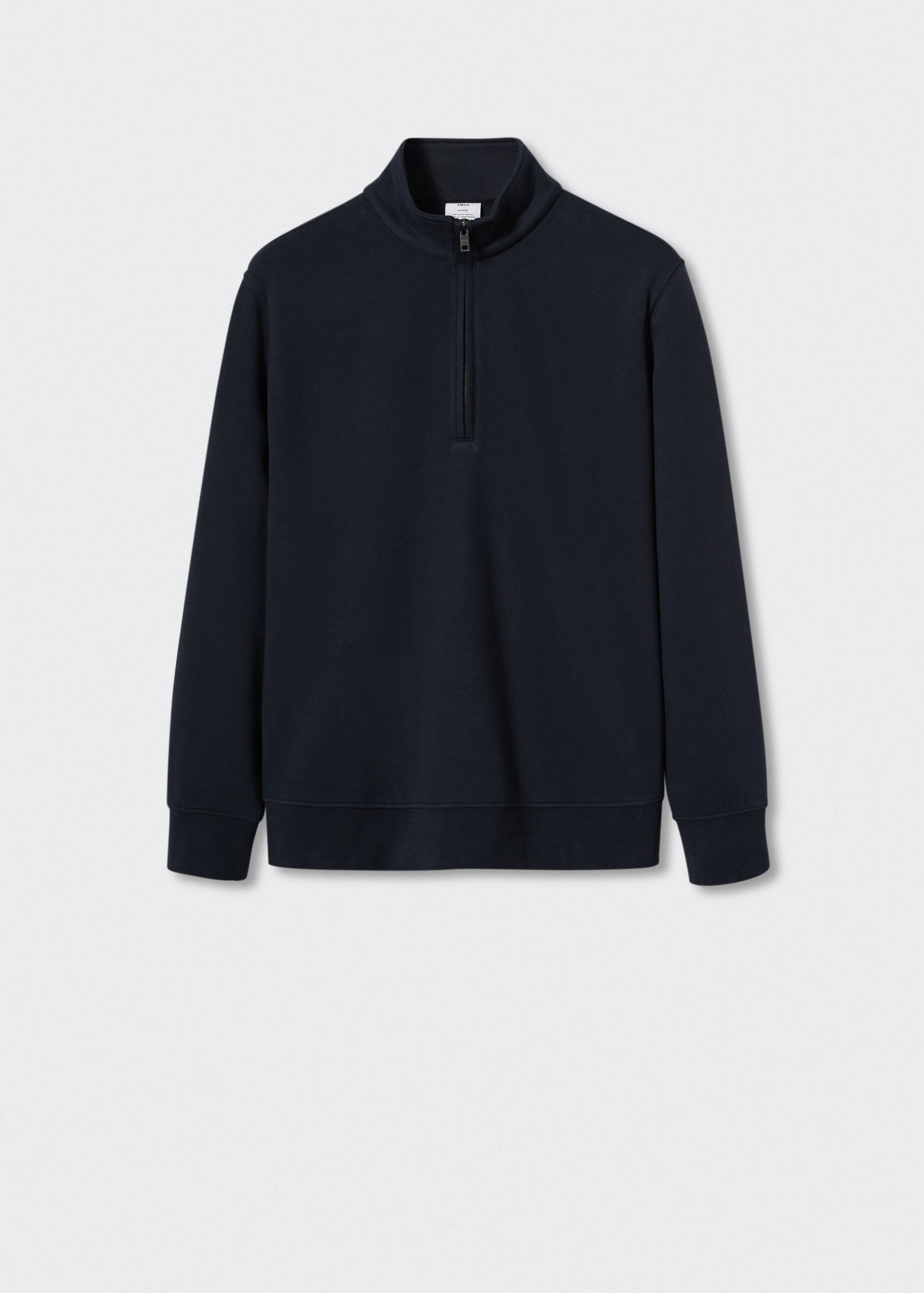 Cotton sweatshirt with zip neck - Article without model