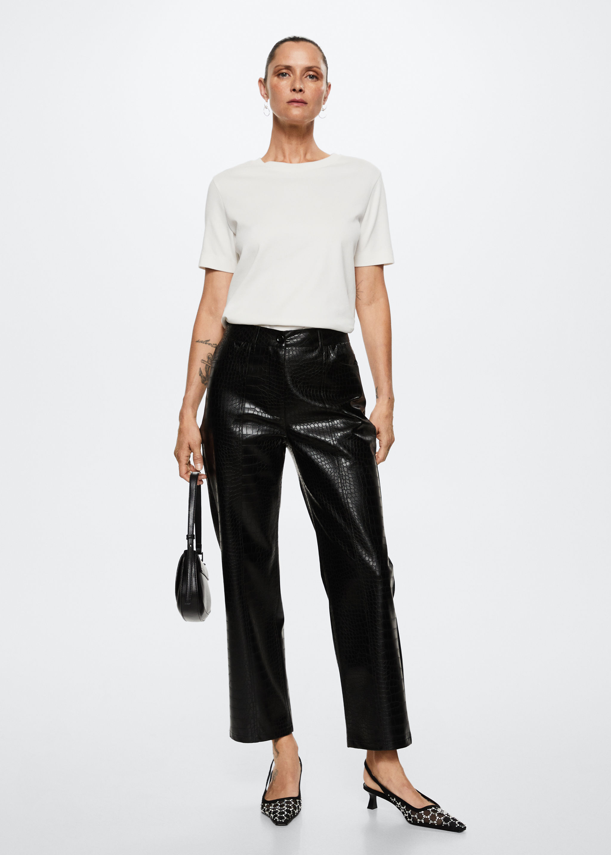Pantalons efecte pell cocodril - Pla general