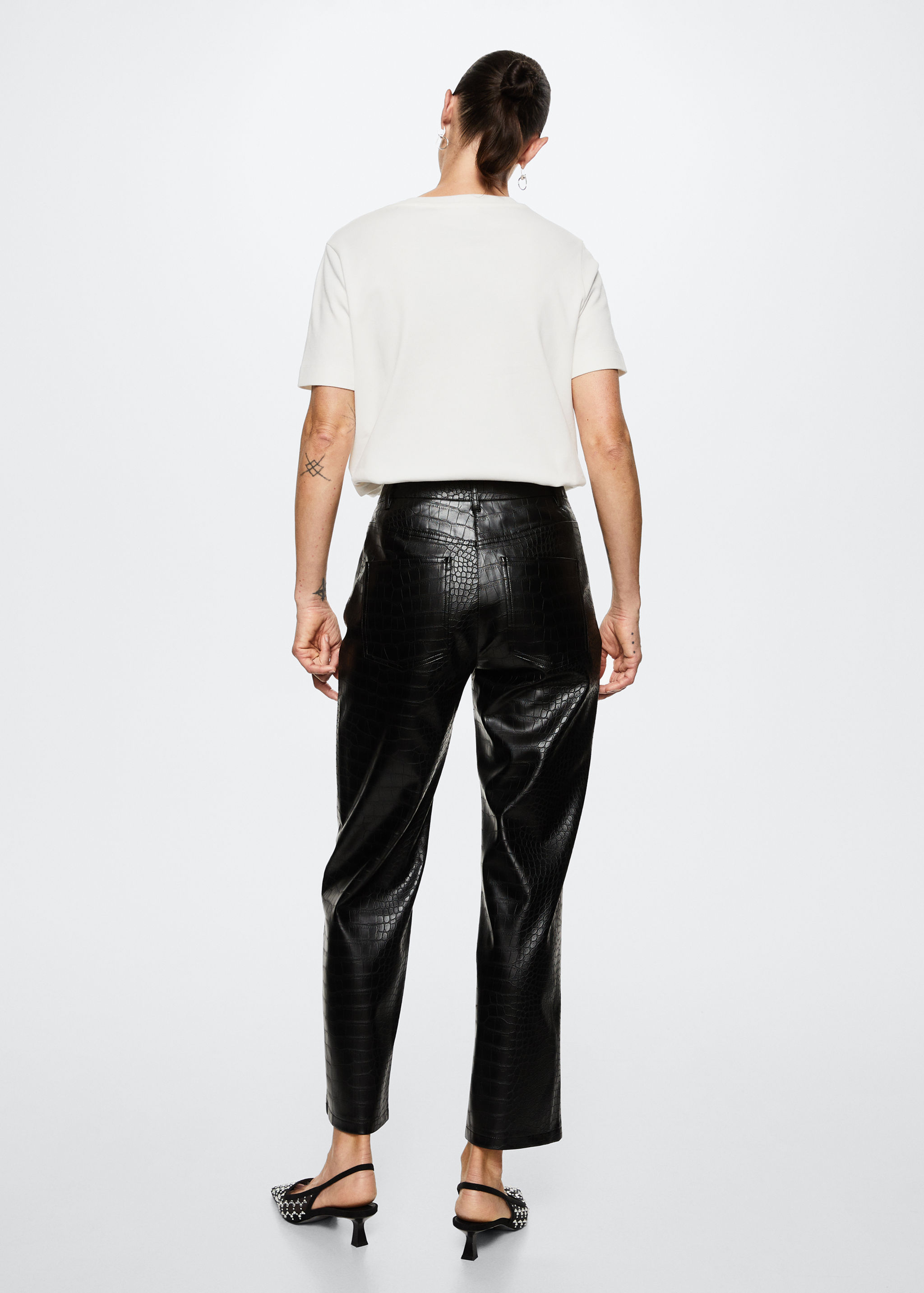 Pantalons efecte pell cocodril - Revers de l'article