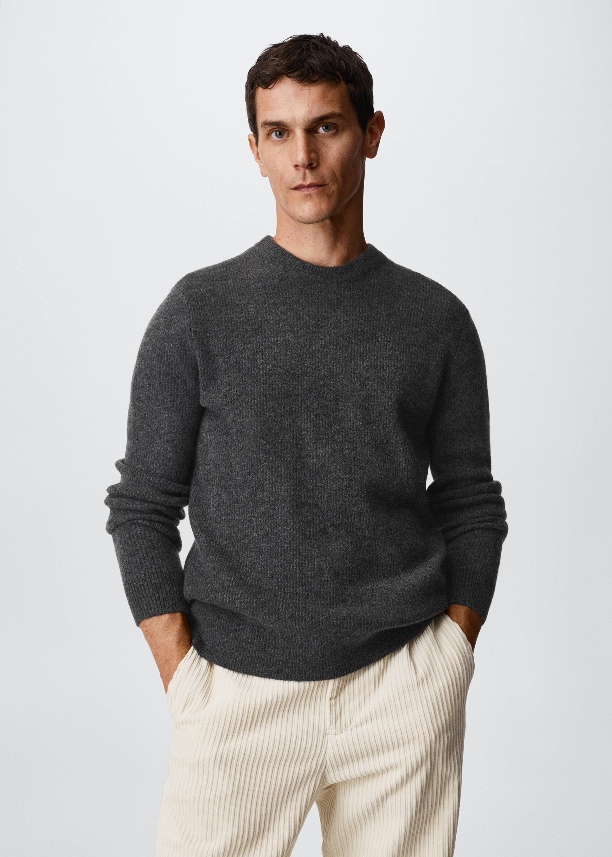 Structured fabric sweater - Medium plane