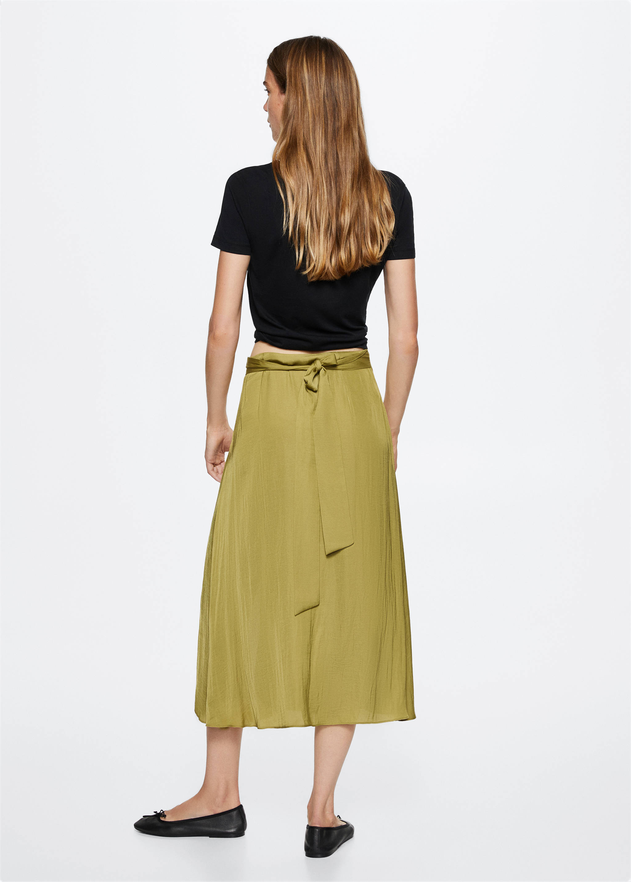 Bow satin skirt - Reverse of the article