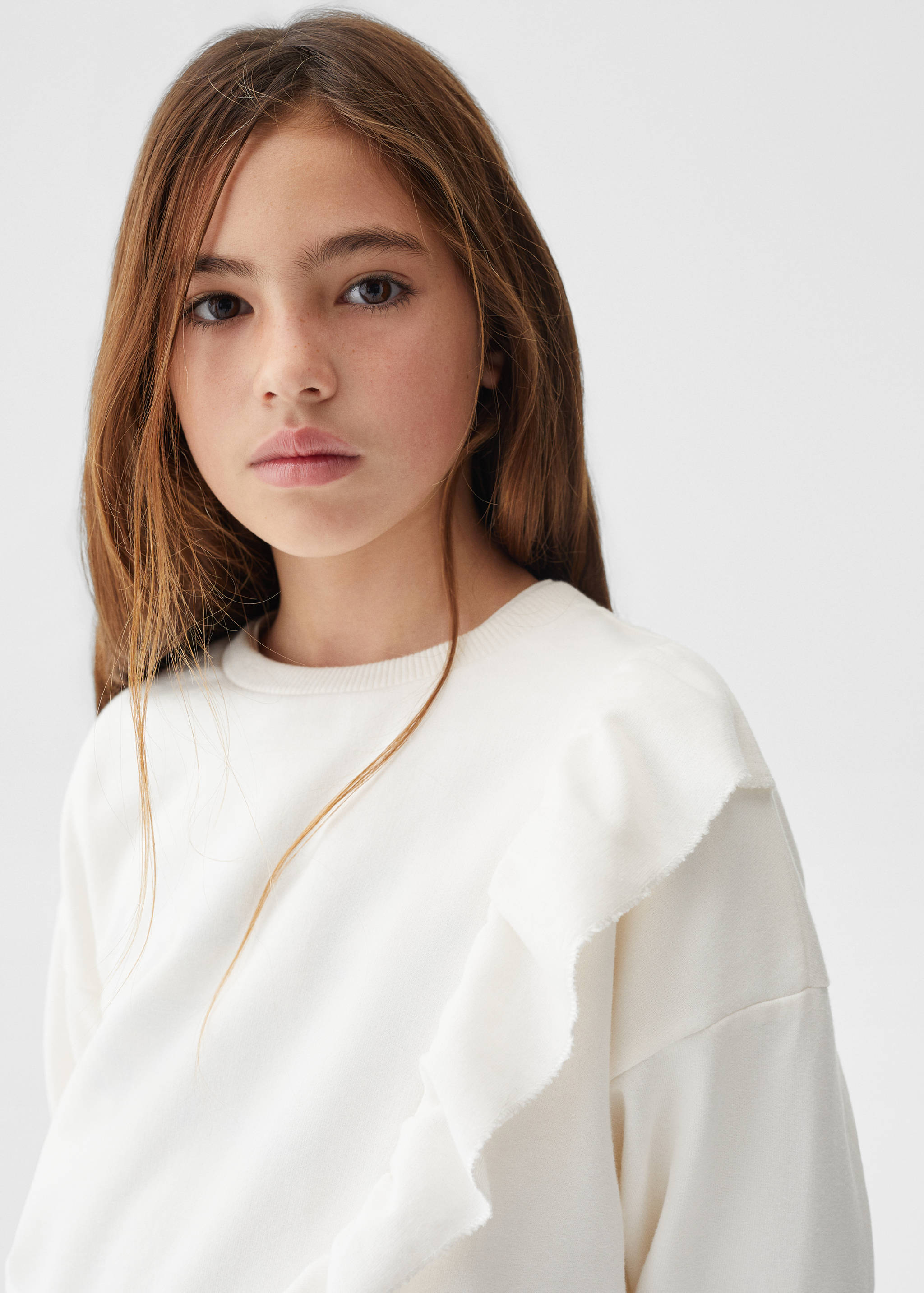 Baumwoll-Sweatshirt mit Rüschen - Detail des Artikels 1