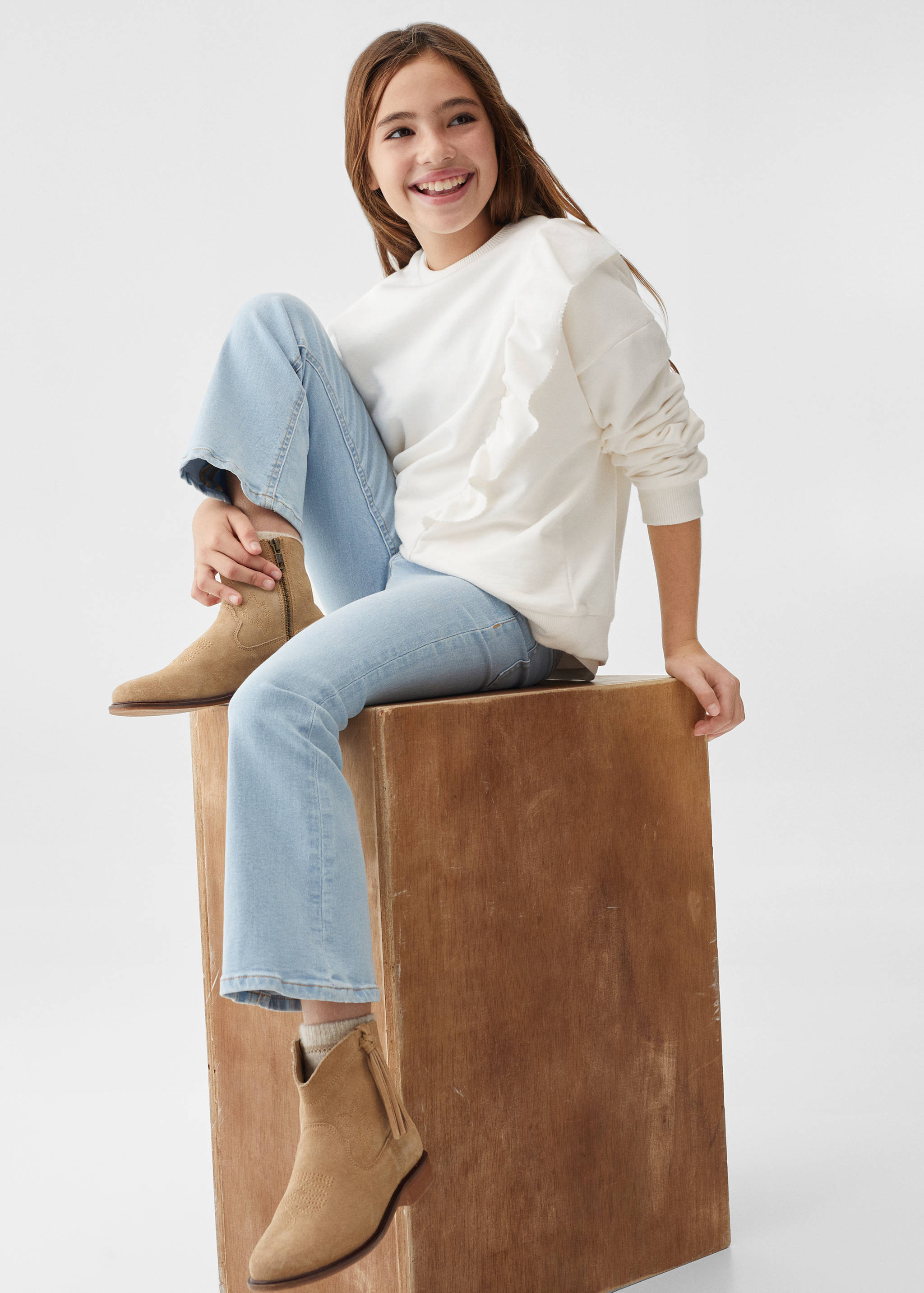 Baumwoll-Sweatshirt mit Rüschen - Detail des Artikels 2