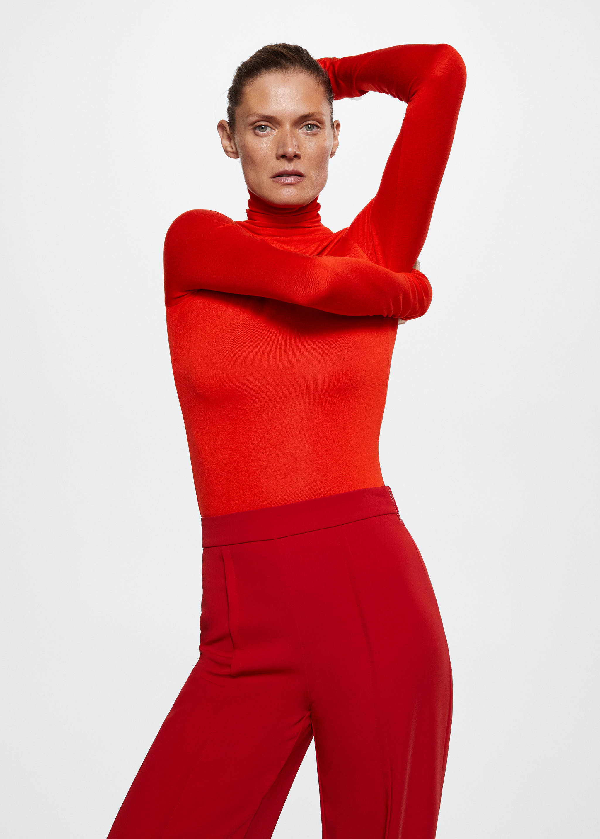 High-collar knitwear t-shirt - Medium plane