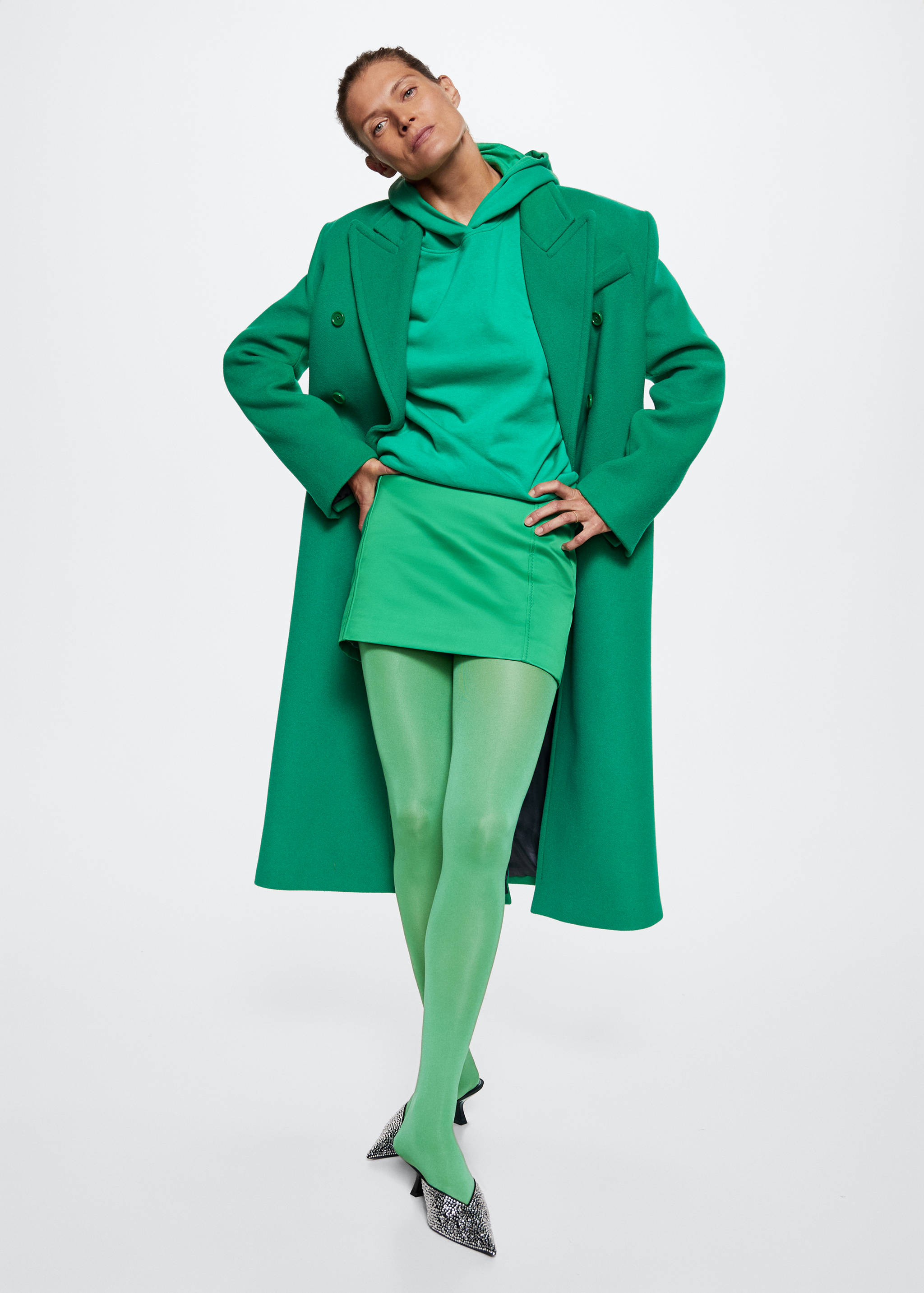 Satin mini skirt - General plane