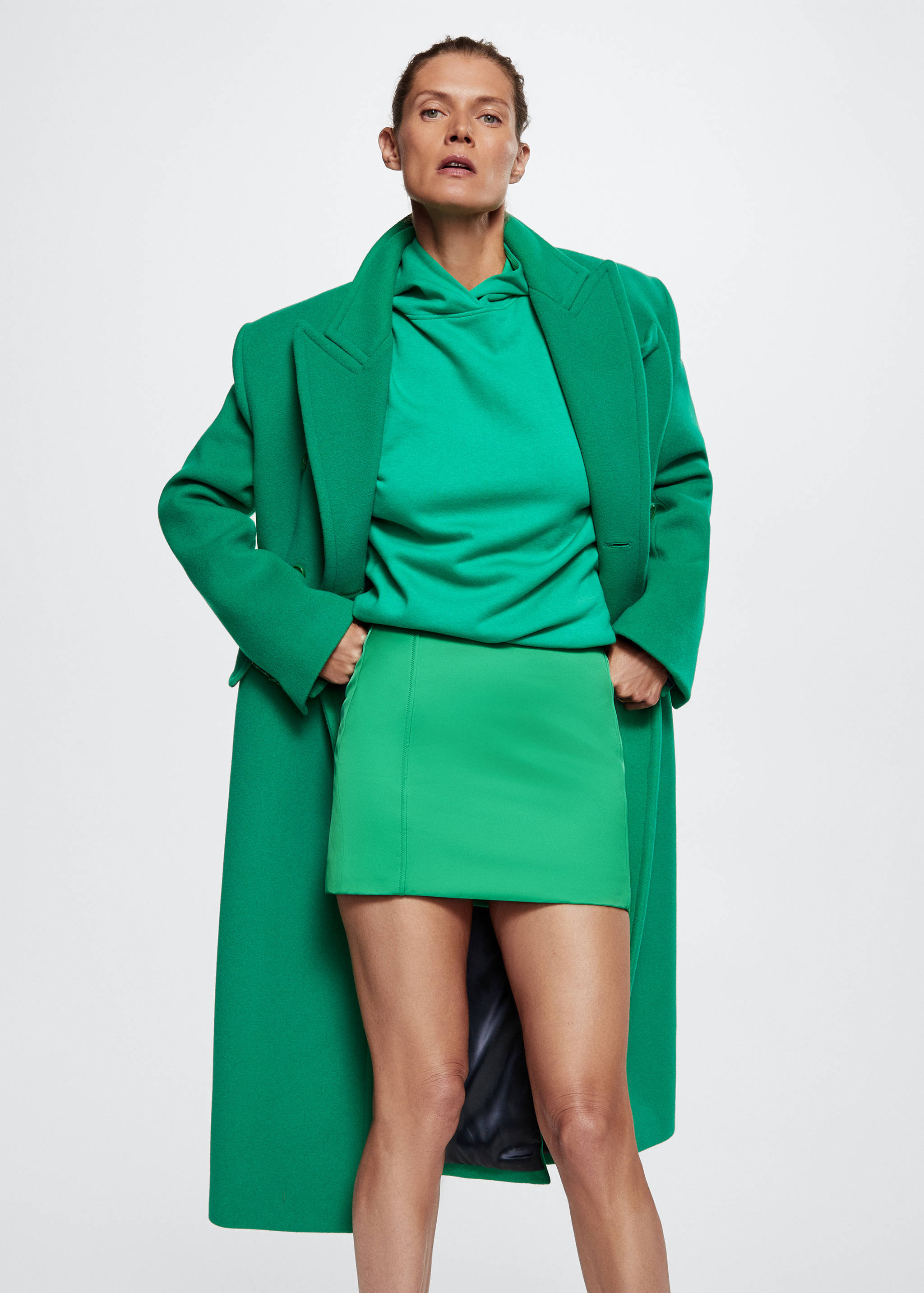 Satin mini skirt - Medium plane