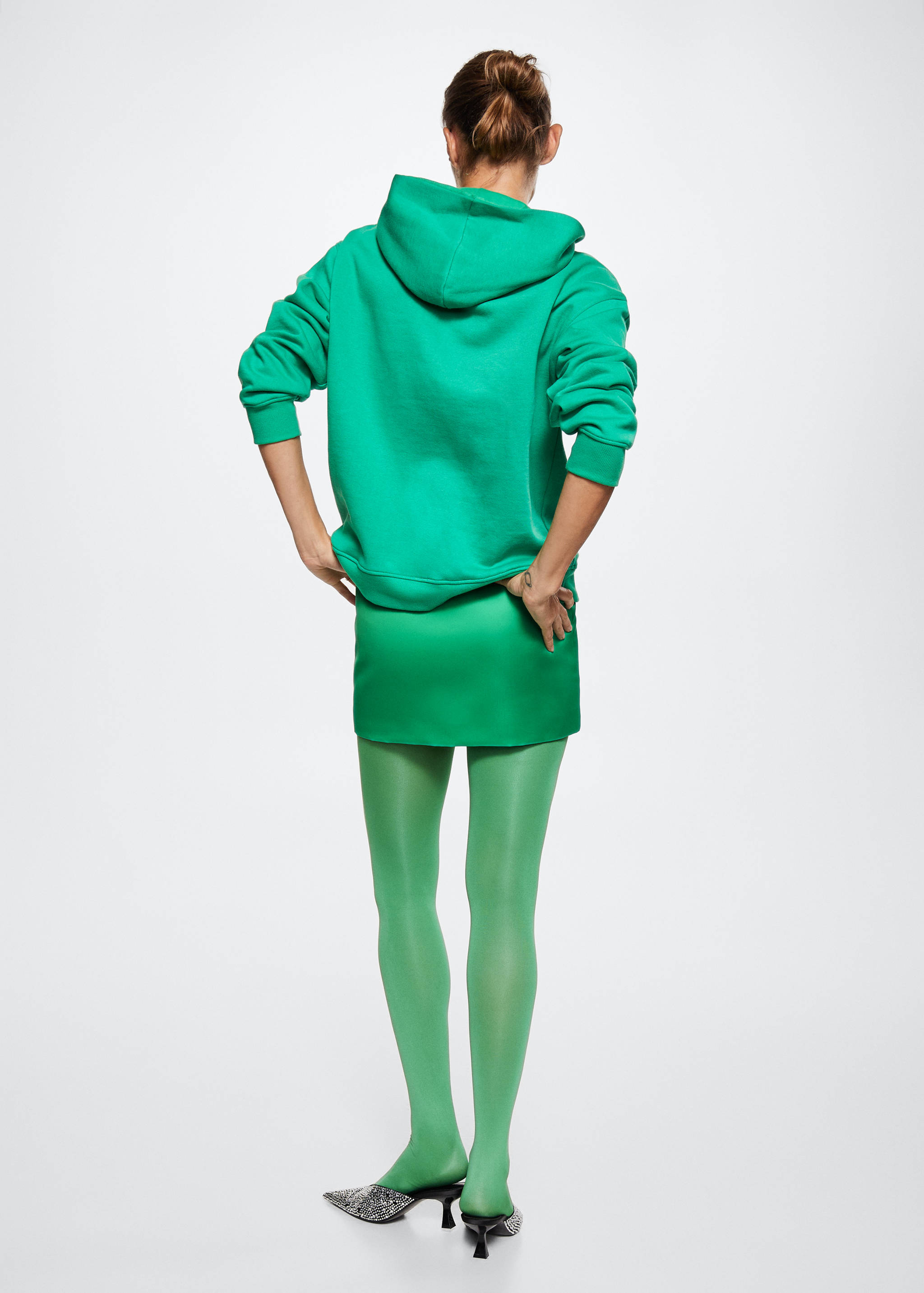 Satin mini skirt - Reverse of the article