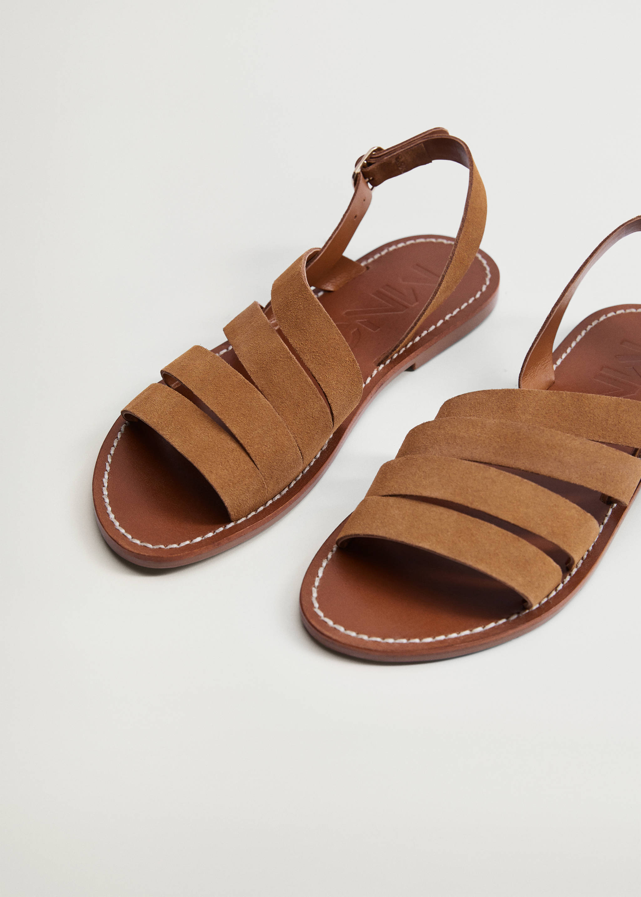 Leather straps sandals - Medium plane