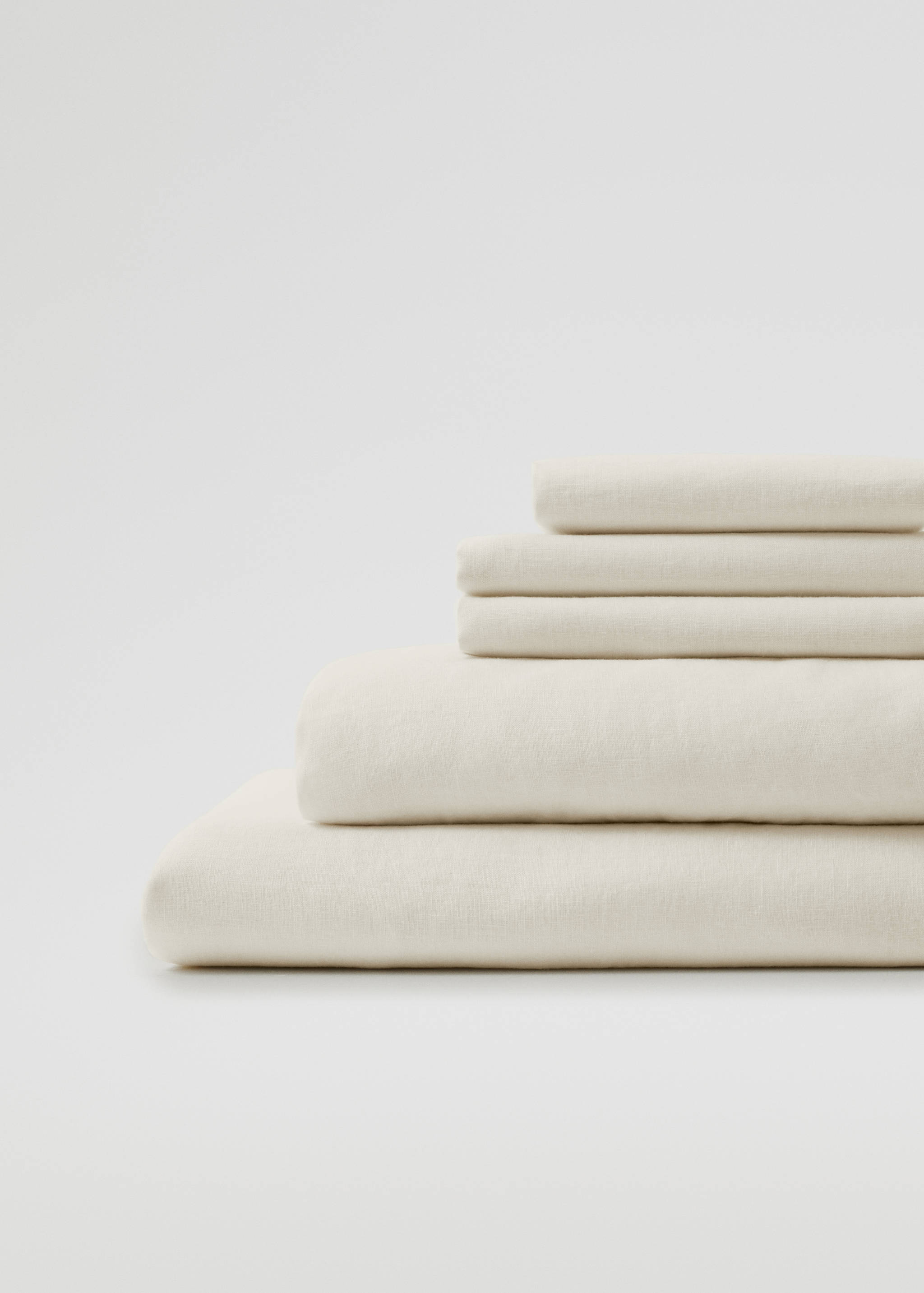 Drap-housse 100 % lin 90x200x30 cm - Plan moyen