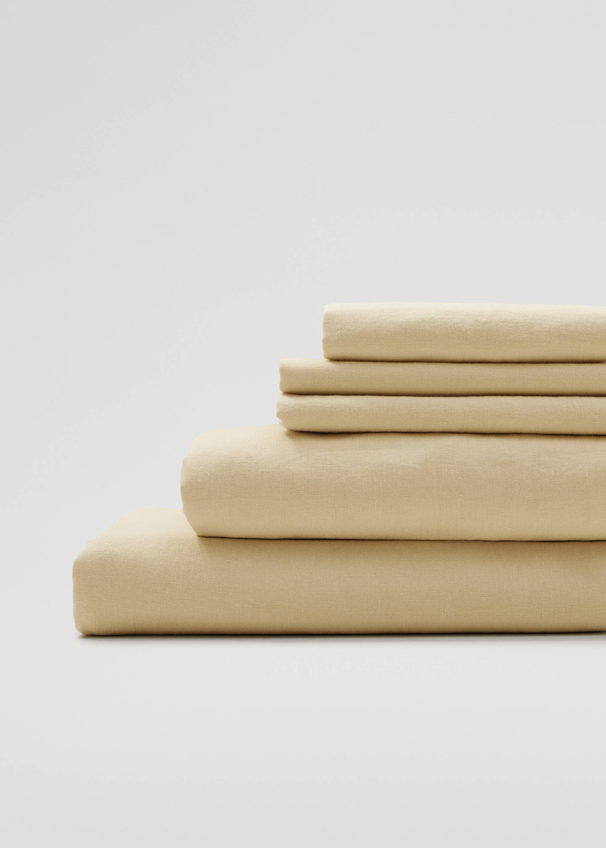 Drap-housse 100 % lin 90x200x30 cm - Plan moyen