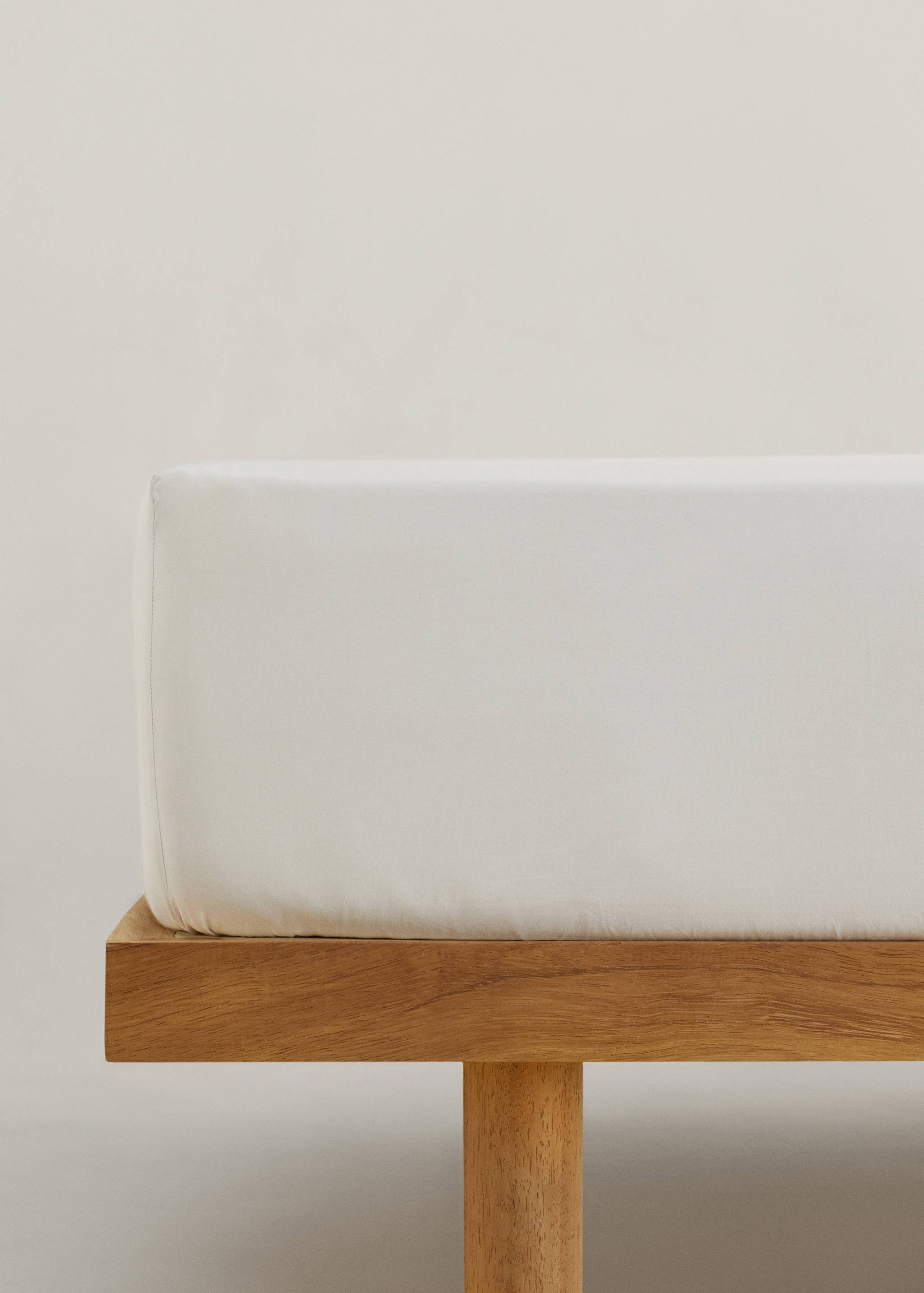 Spannbettbezug aus gewaschener Baumwolle 90 x 200 x 30 cm - Artikel ohne Model