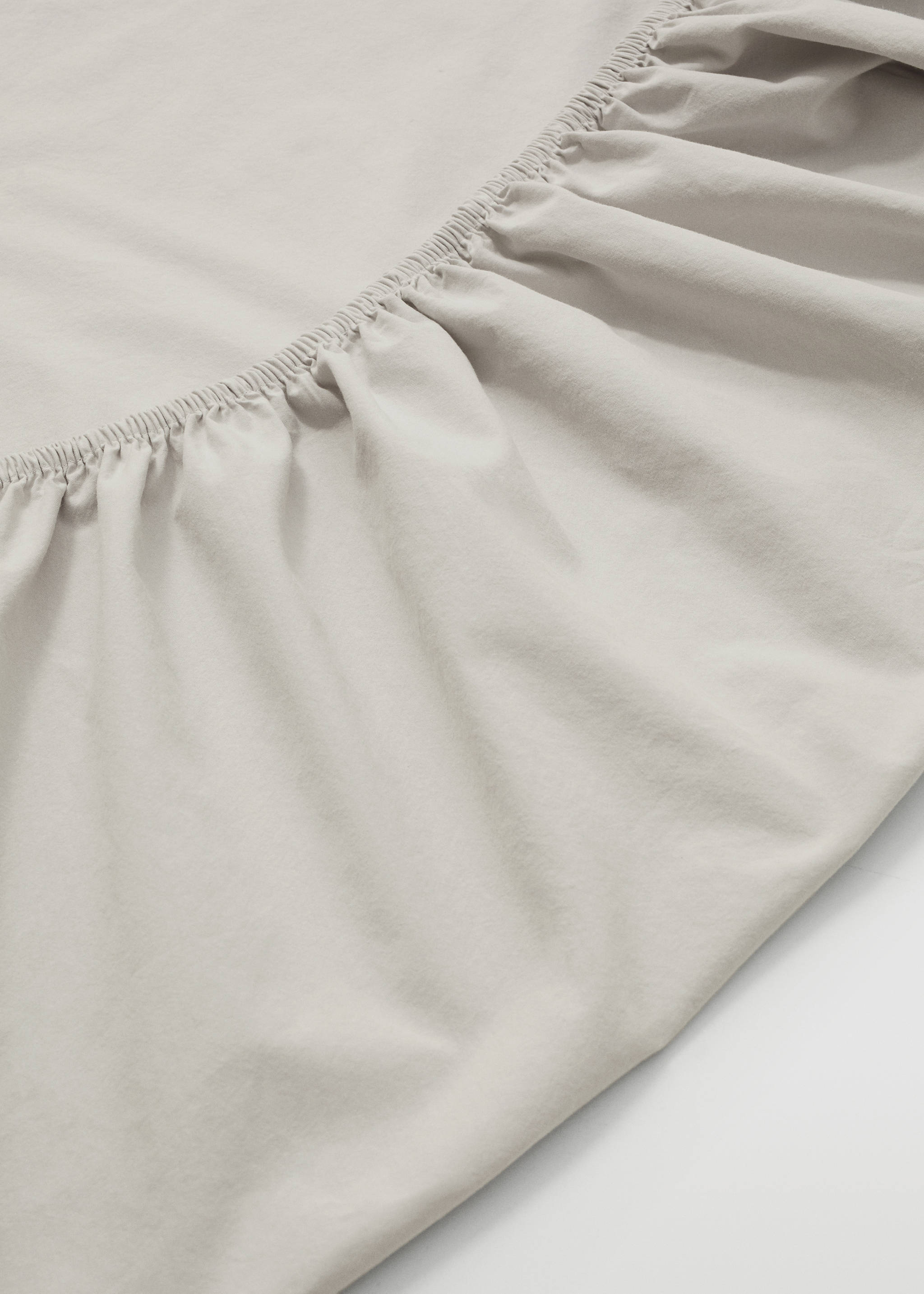 Spannbettbezug aus gewaschener Baumwolle 90 x 200 x 30 cm - Mittlere Ansicht