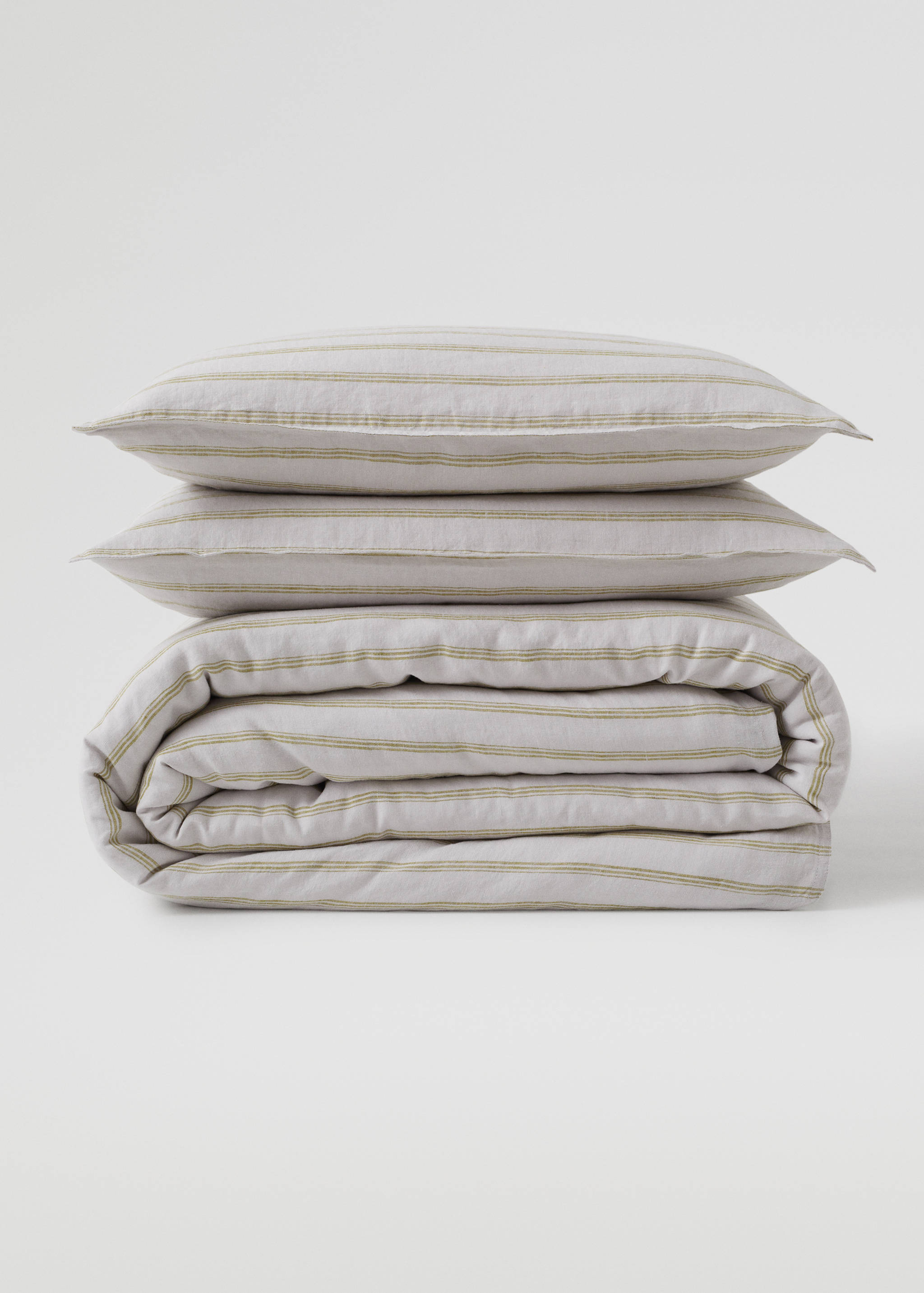 Housse de couette 100% lin rayures 220x220cm - Article sans modèle