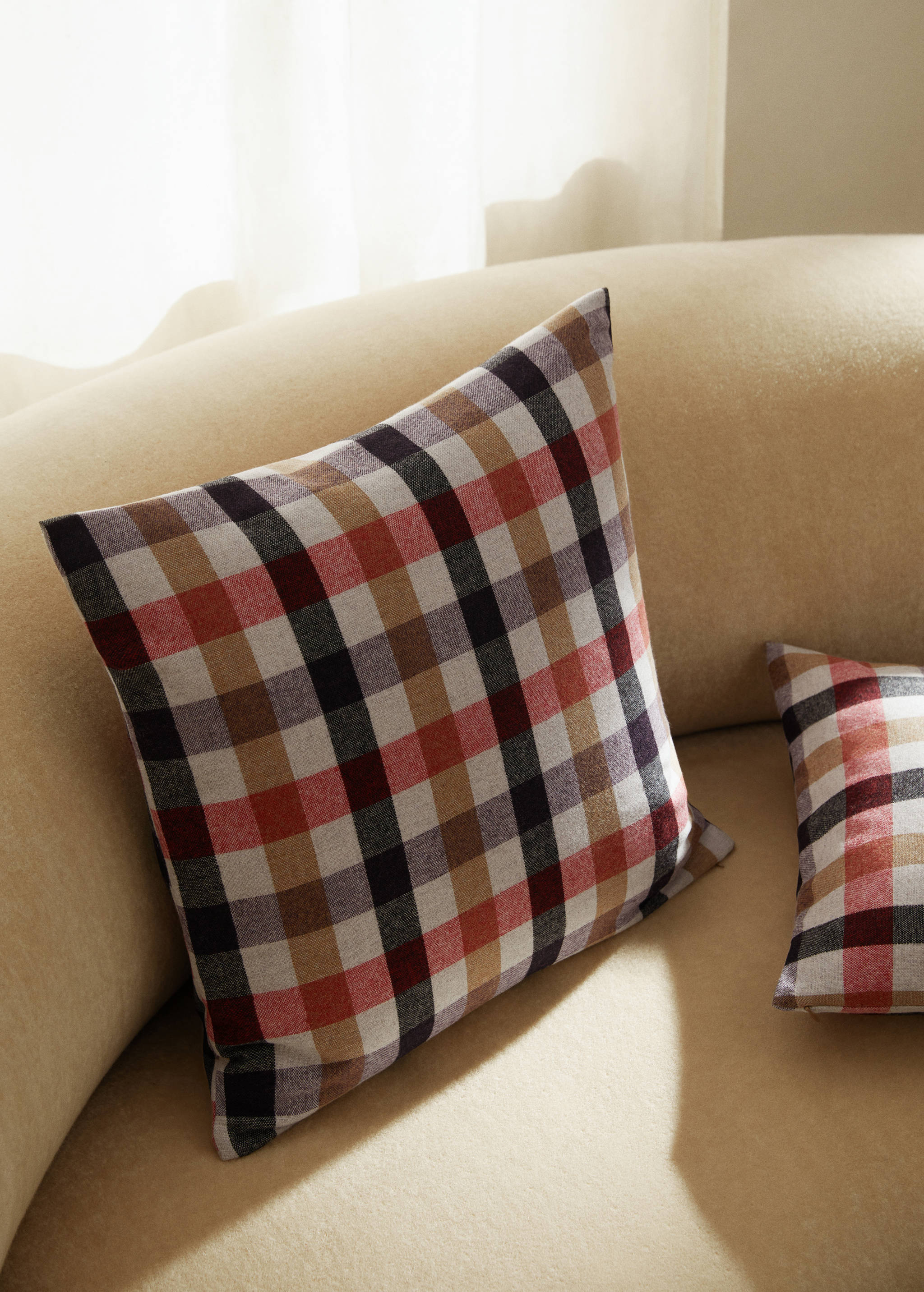 Checked wool cushion cover 50X50cm - Details of the article 8