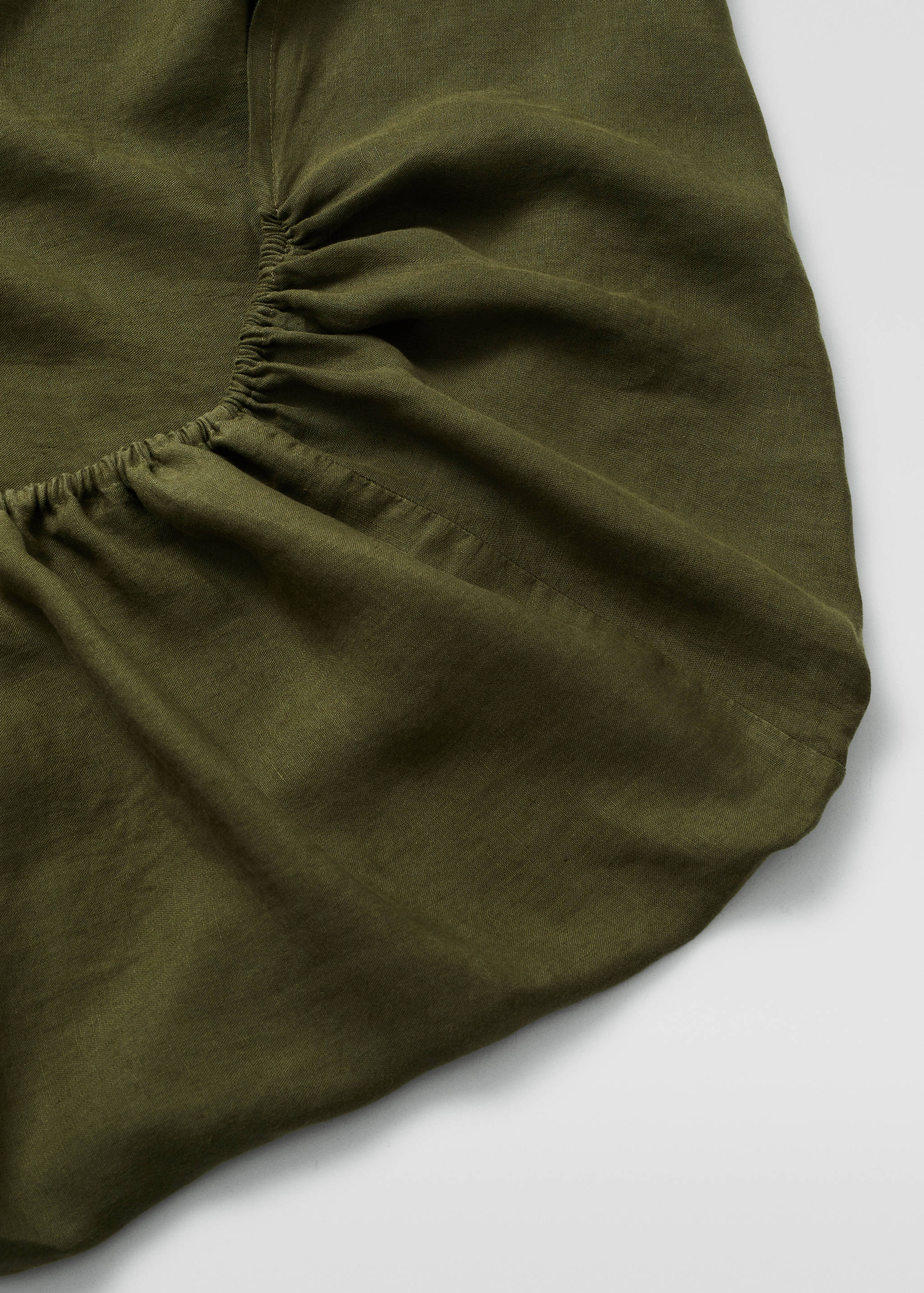 100% linen fitted sheet 90x200x30cm - Medium plane