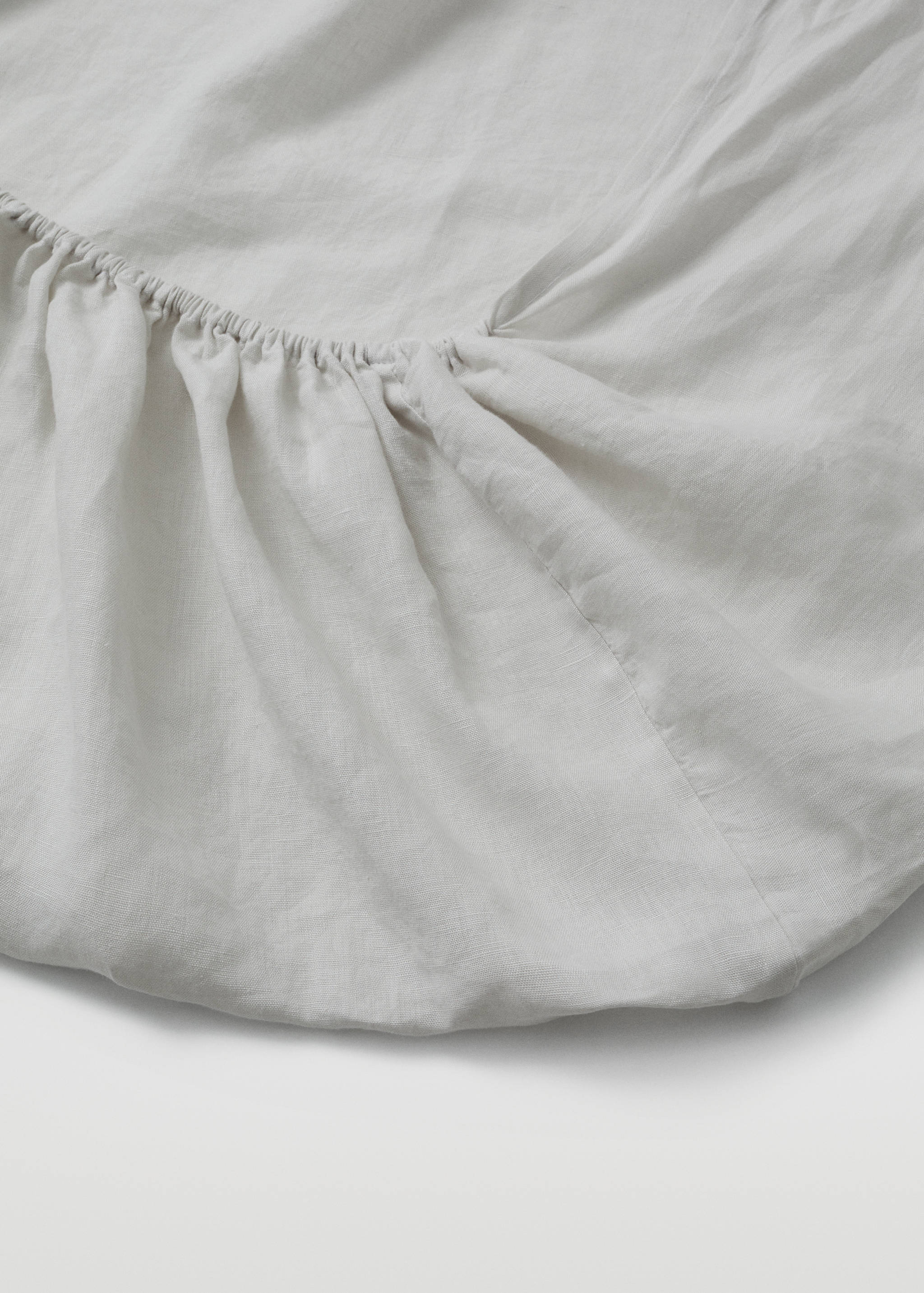 100% linen fitted sheet 90x200x30cm - Medium plane