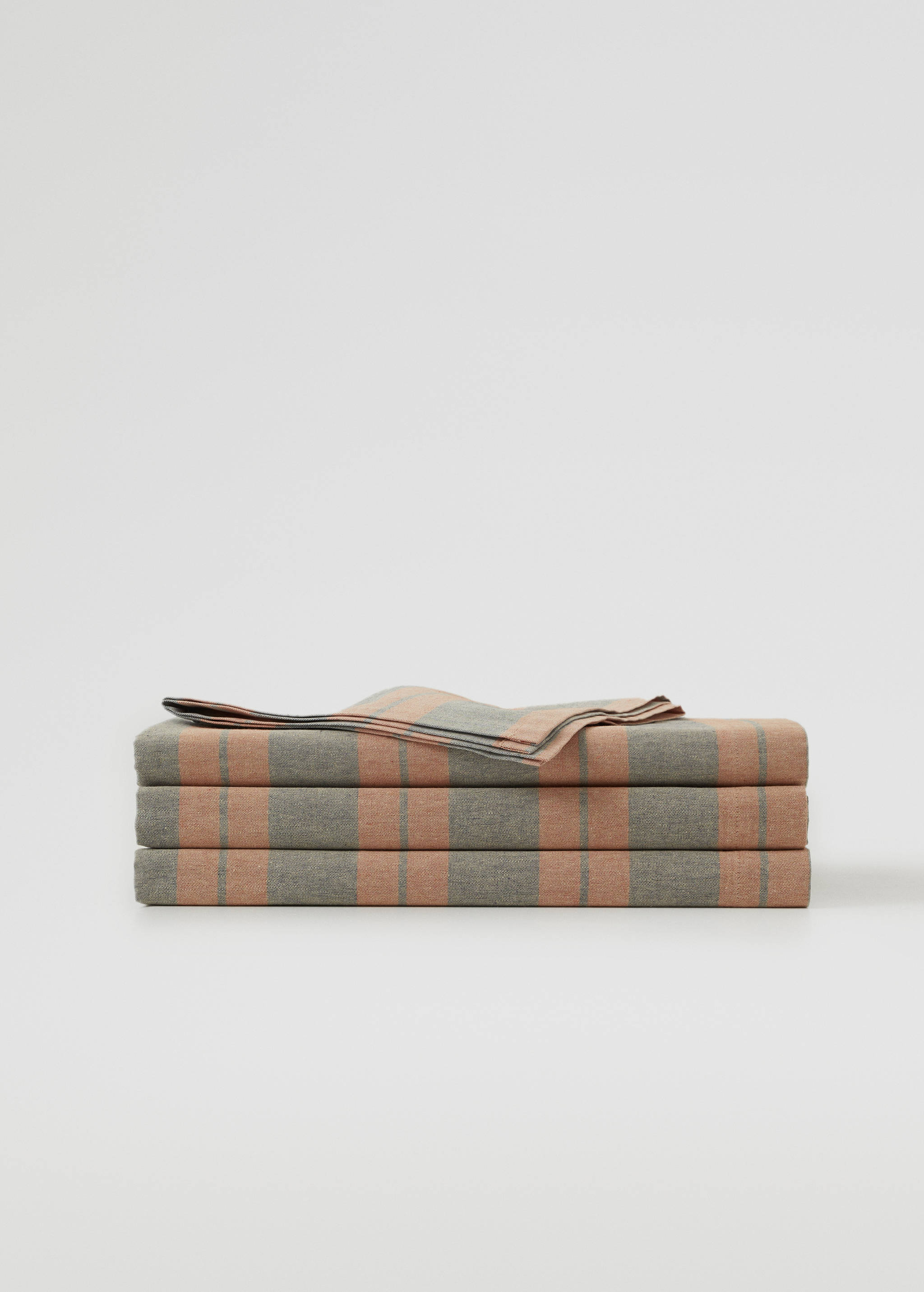 Gestreifte Baumwoll-Tischdecke 150 x 250 cm - Artikel ohne Model