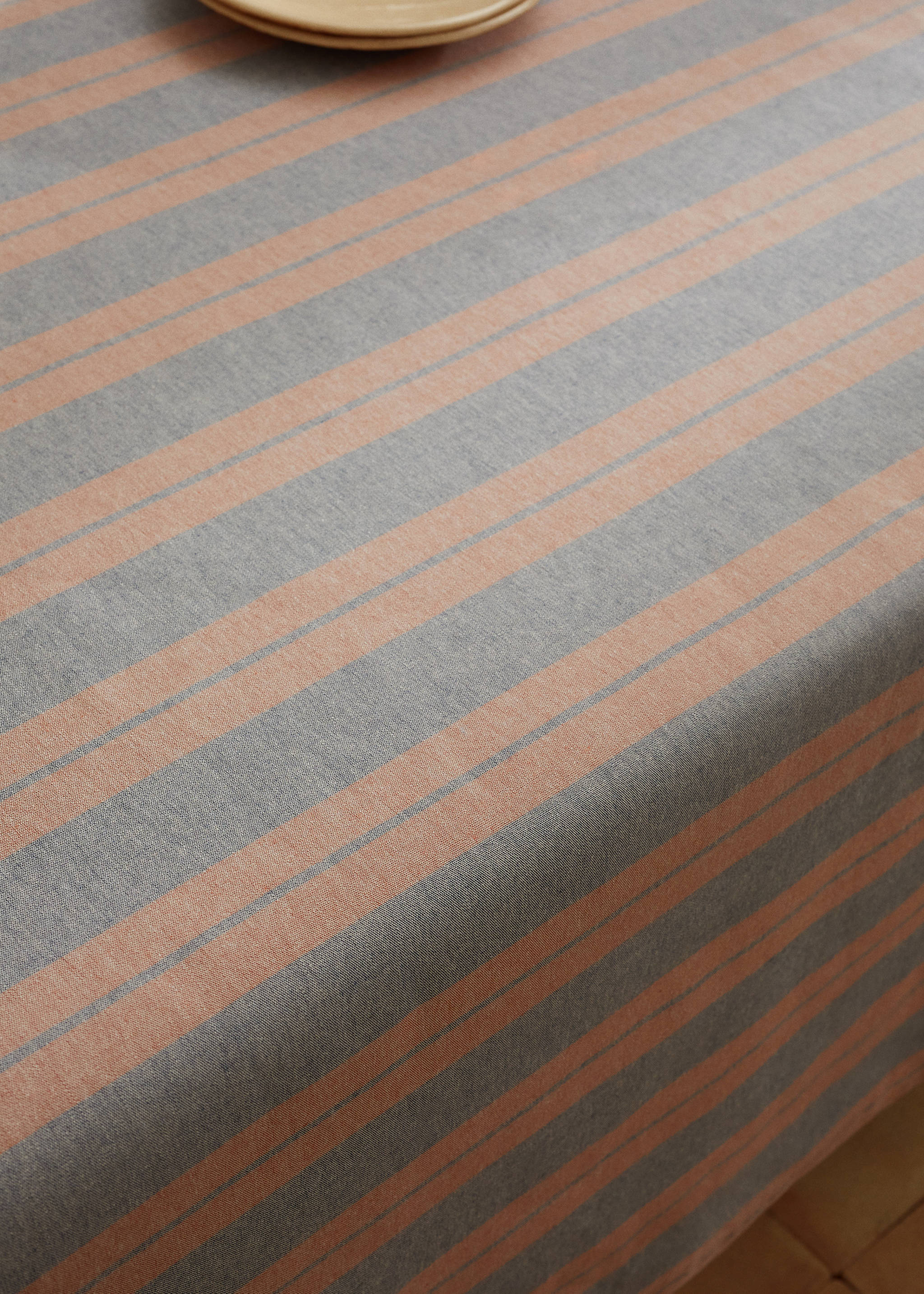 Gestreifte Baumwoll-Tischdecke 150 x 250 cm - Detail des Artikels 2