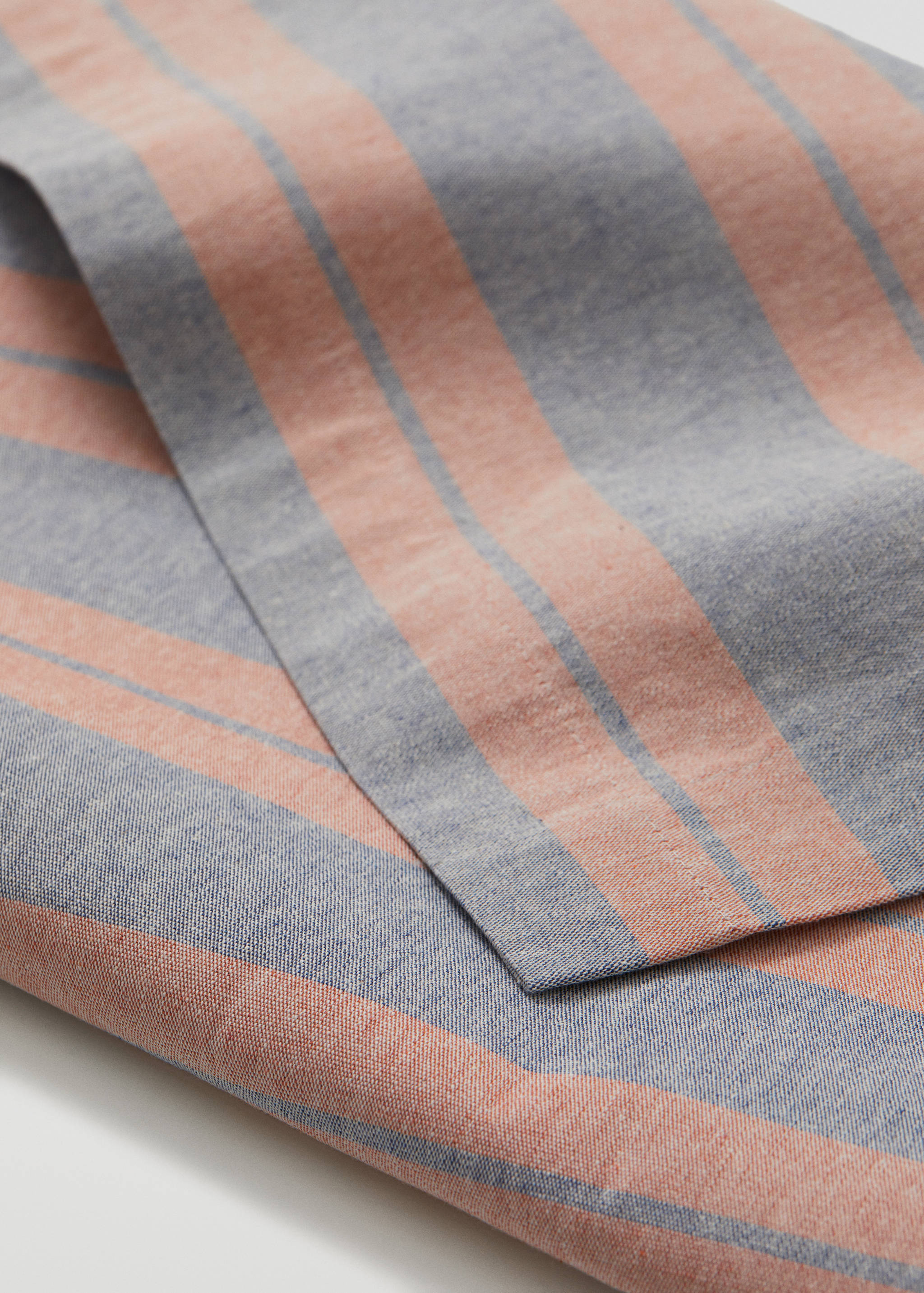 Gestreifte Baumwoll-Tischdecke 150 x 250 cm - Mittlere Ansicht