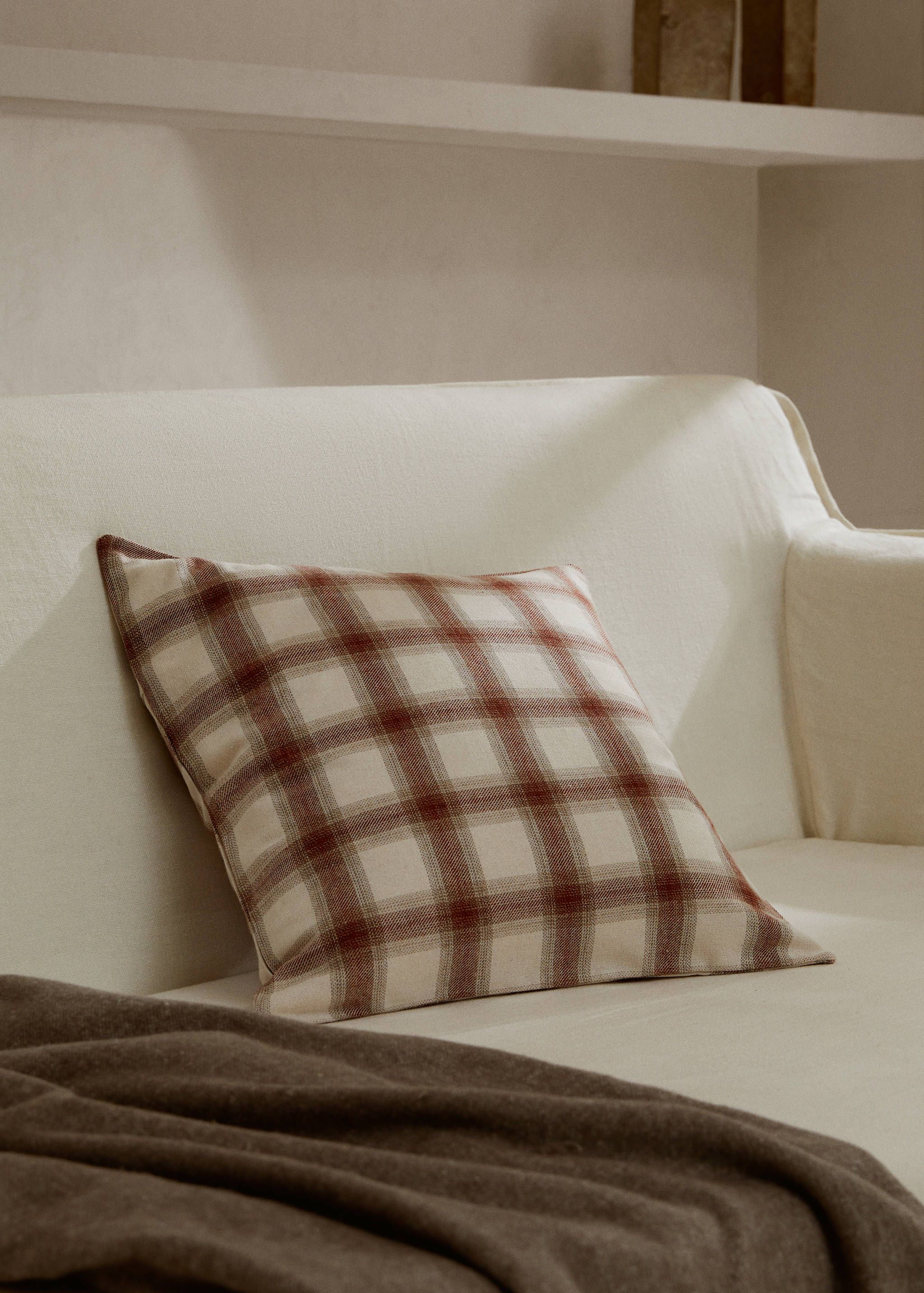 Check cotton cushion case 50X50cm - General plane