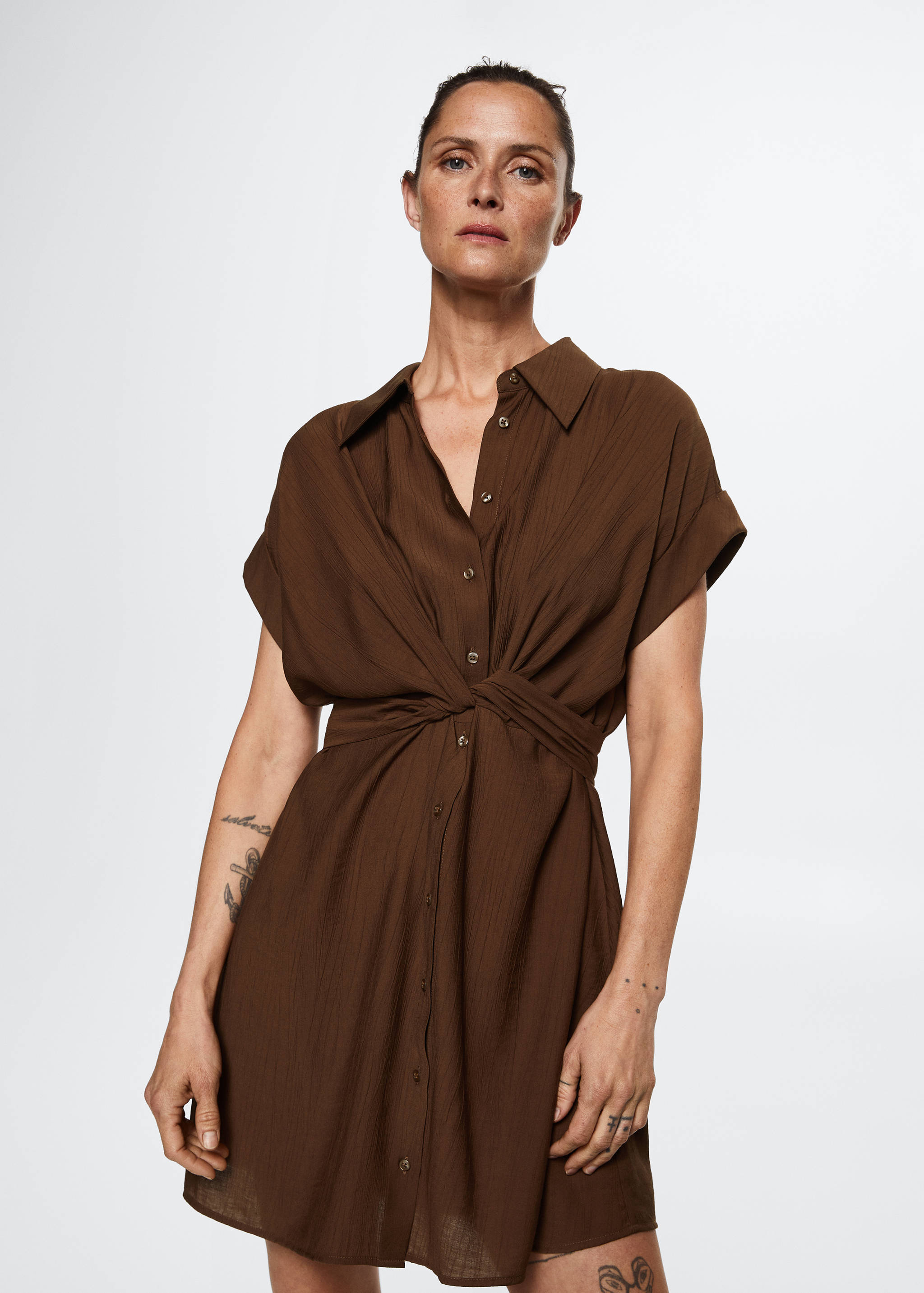 Bow shirt dress - Medium plane