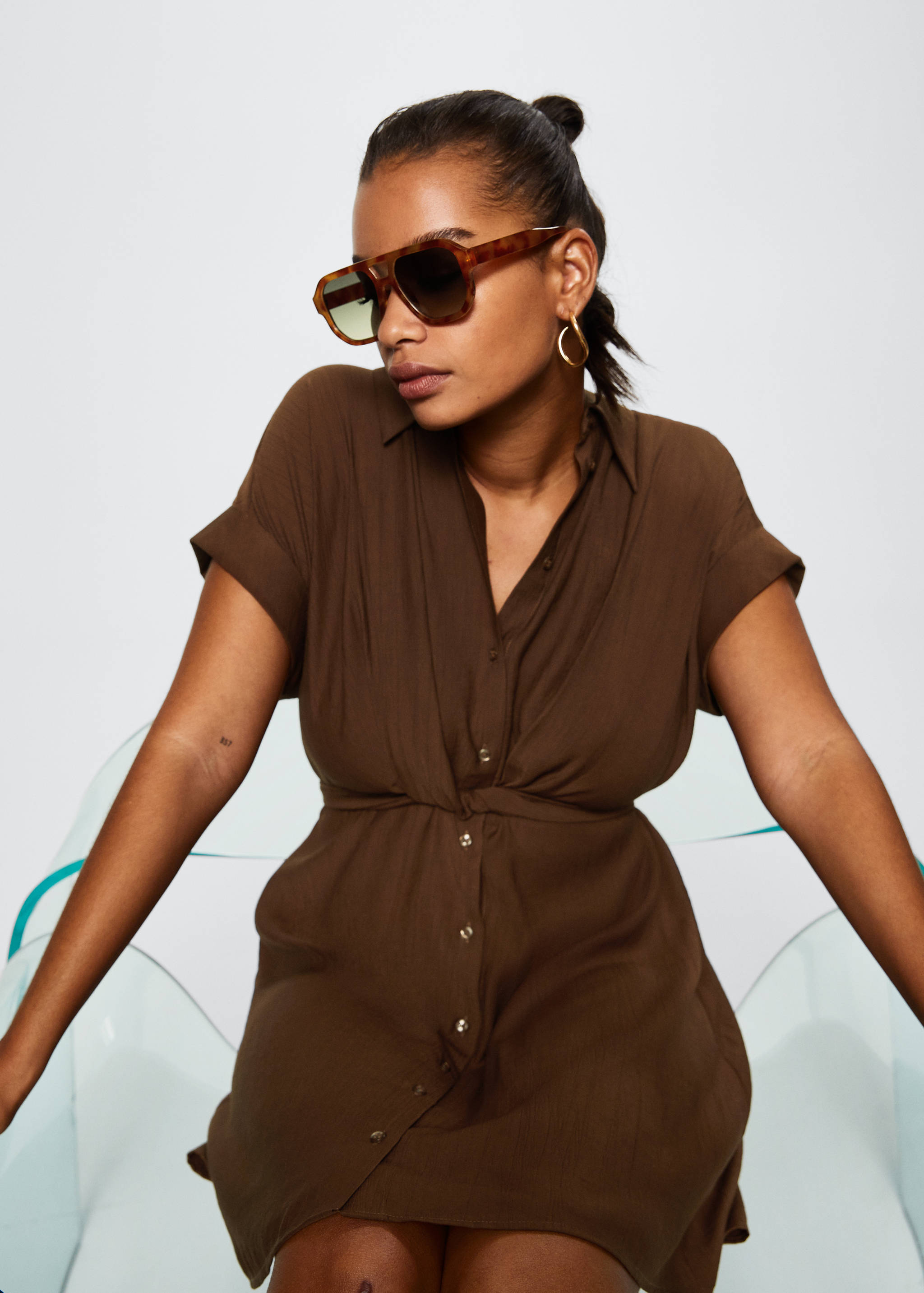 Bow shirt dress - Details of the article 4