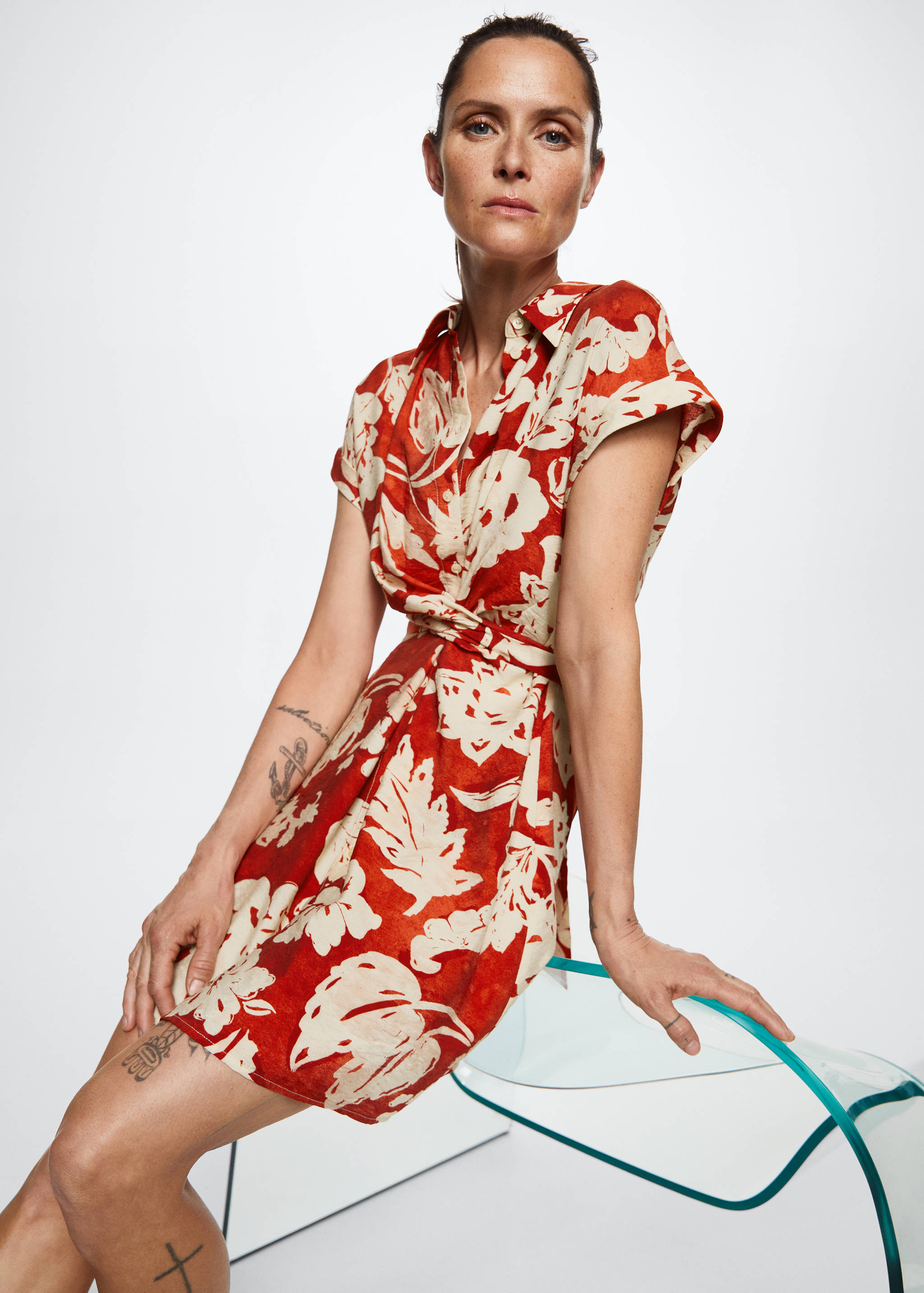 Floral shirt dress - Details of the article 1