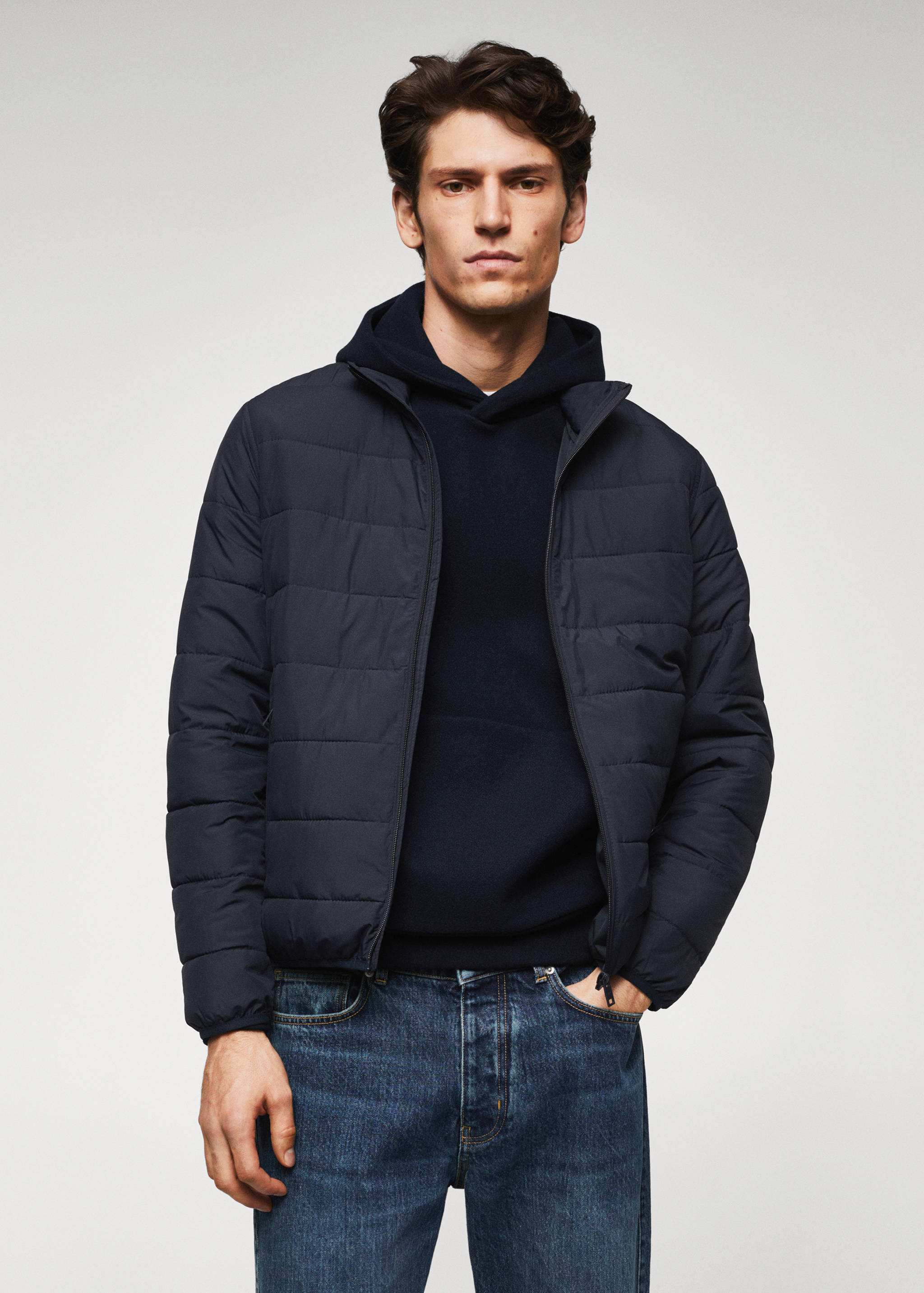 Jaqueta embuatada water repellent - Pla mig