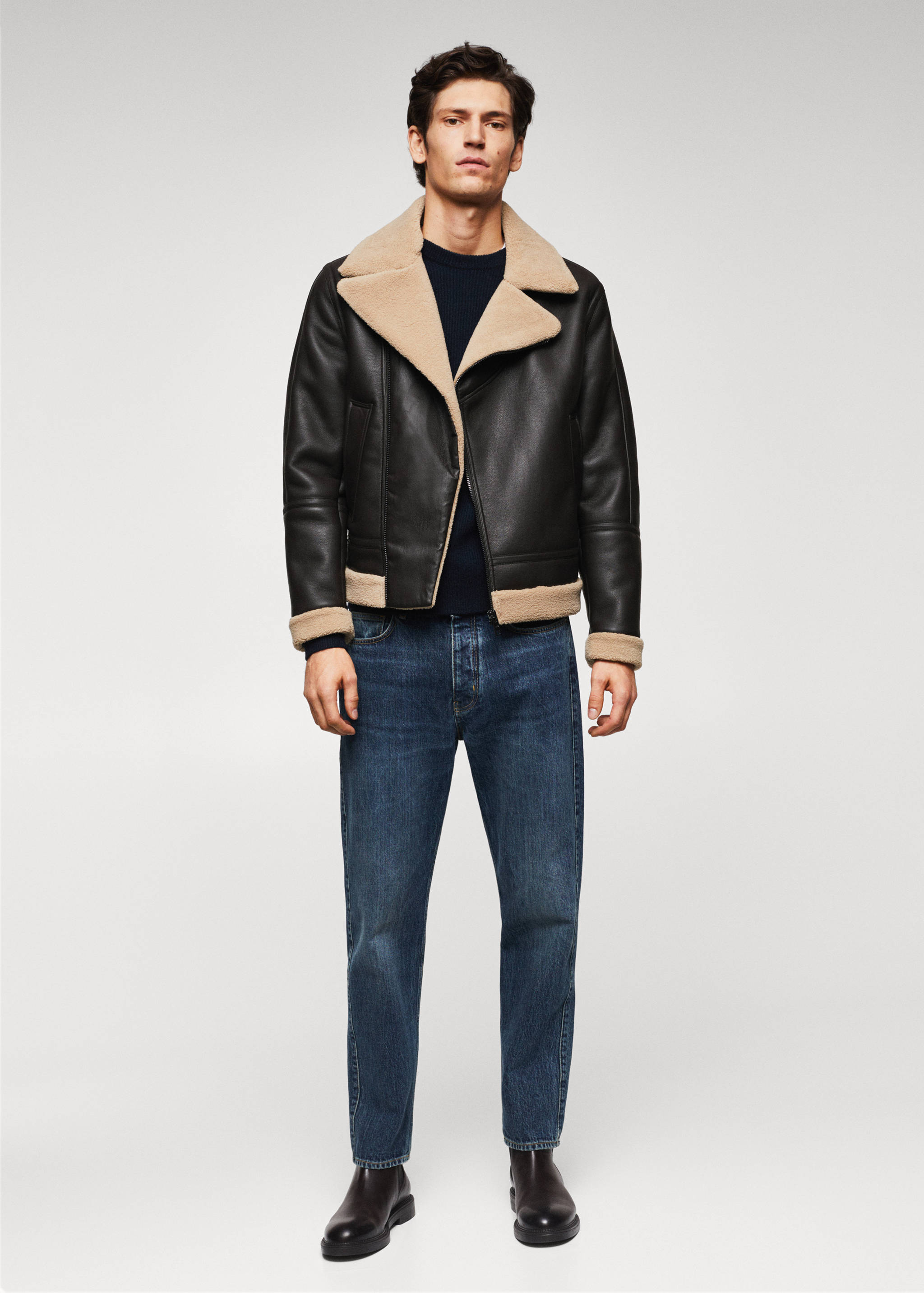 Jacket with shearling-effect lining - General plane