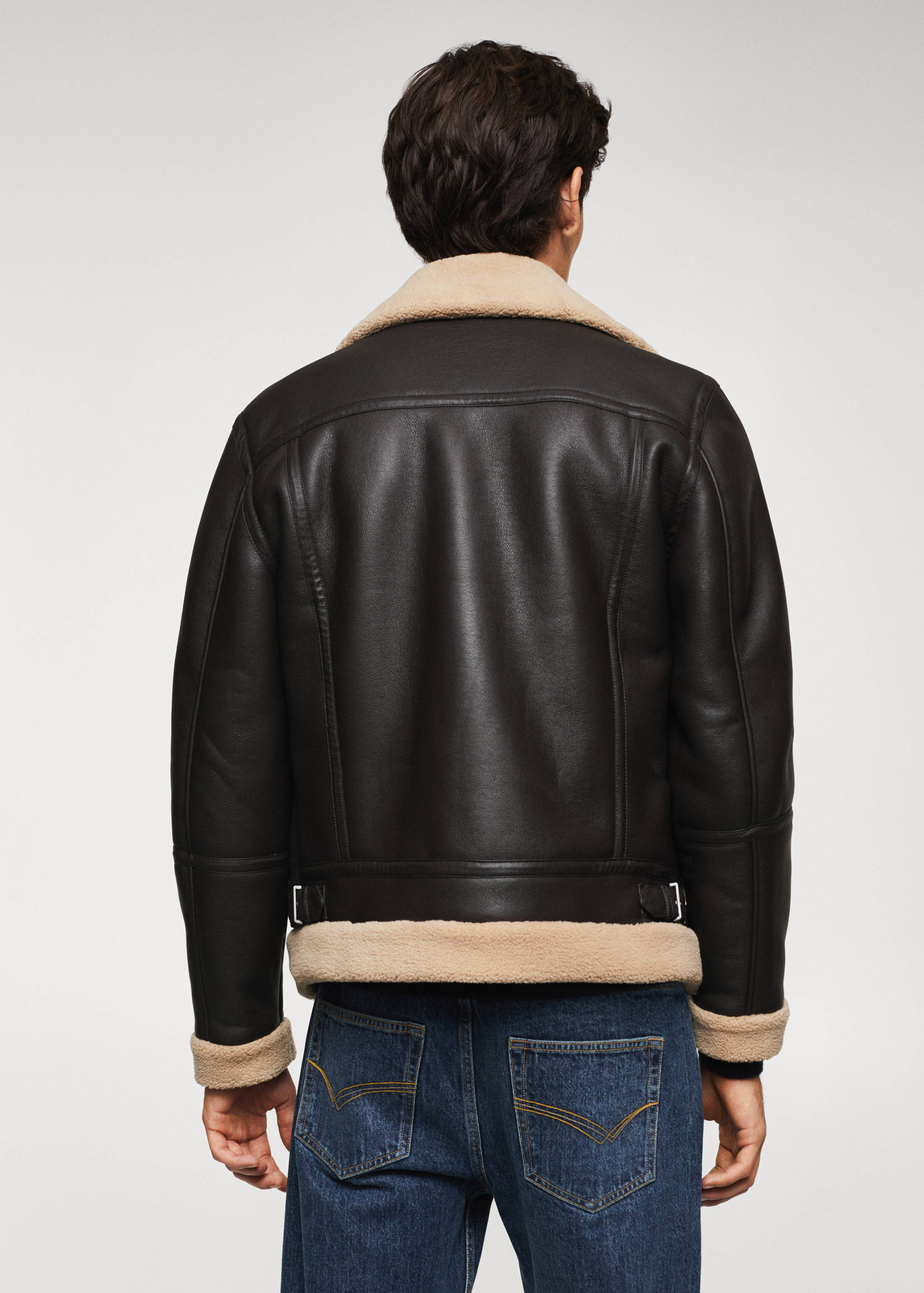 Jacket with shearling-effect lining - Reverse of the article