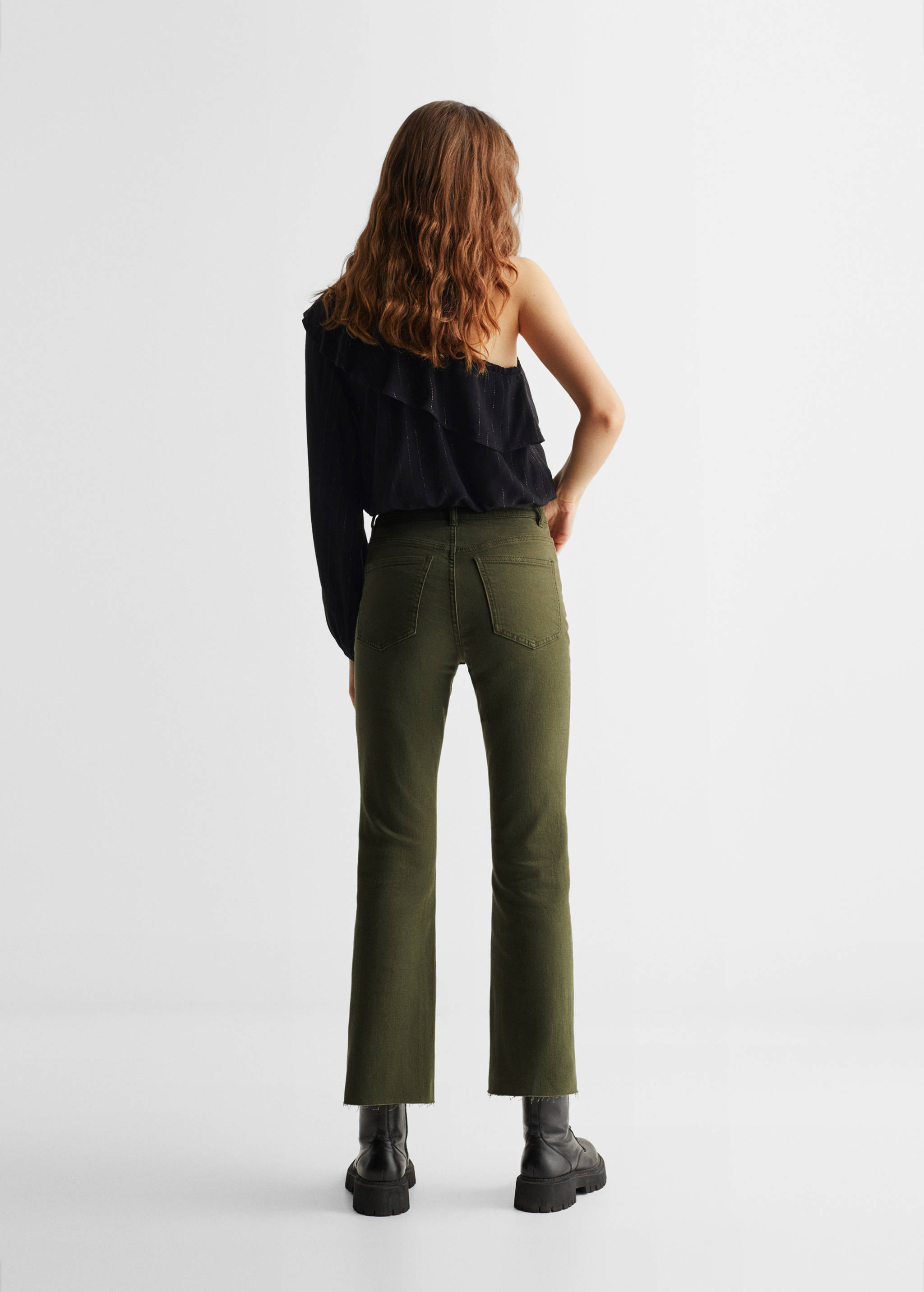 Frayed finish flare jeans - Reverse of the article